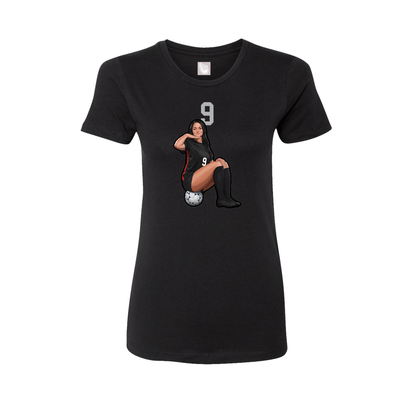 Fitted Women's Tee — Number Top in Black