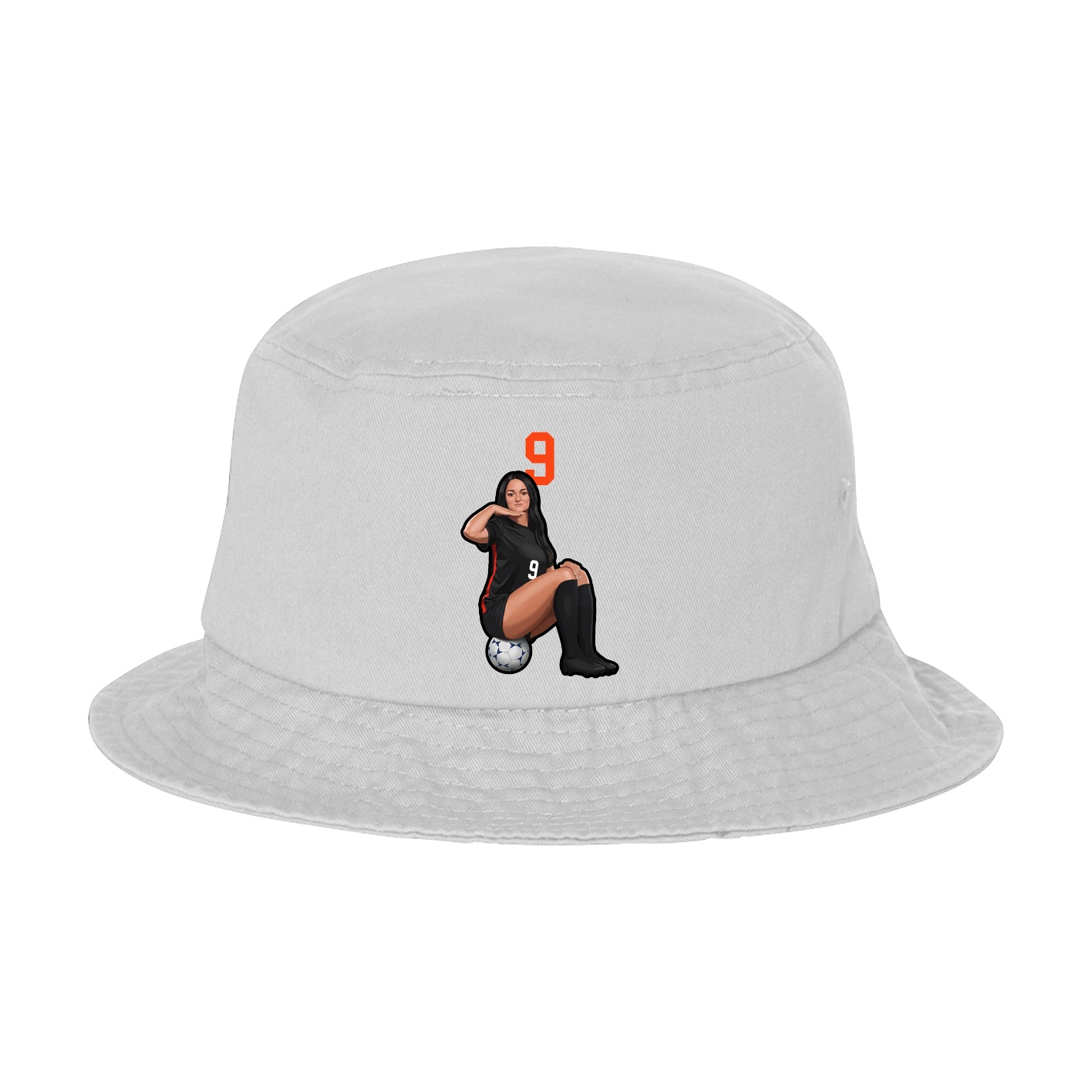 Bucket Cap — Number Top in White