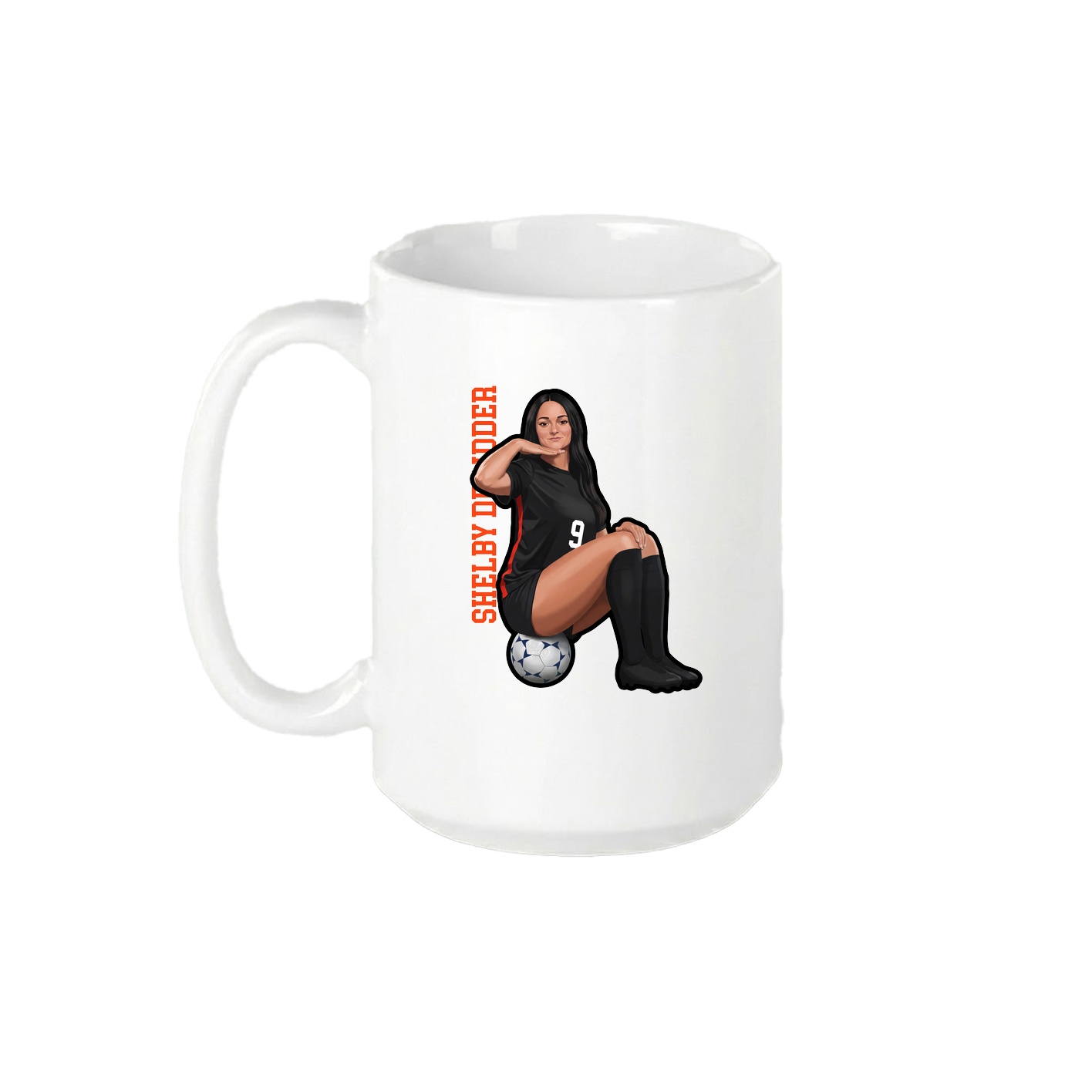 15oz Coffee Mug — Name Vertical in White