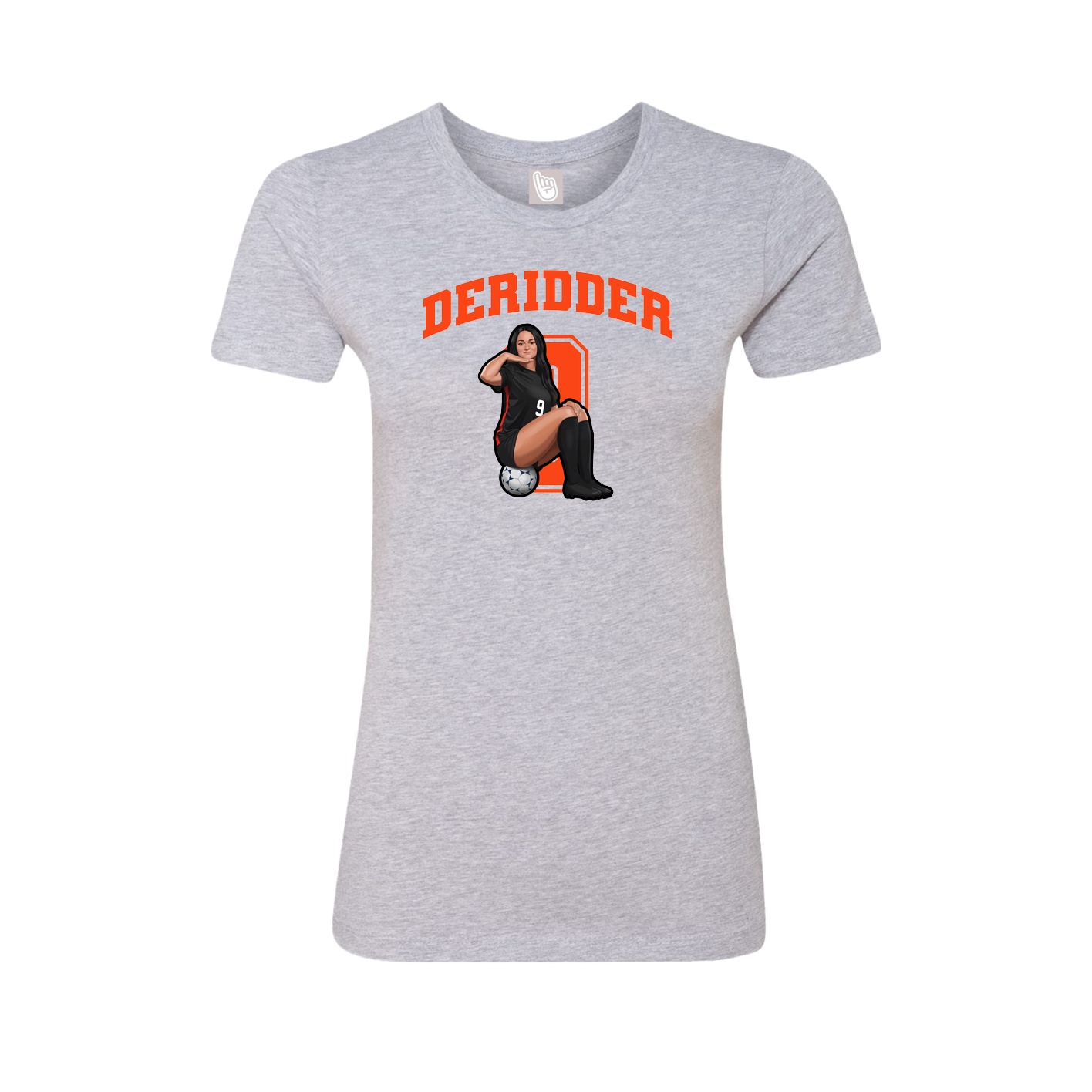 Fitted Women's Tee — Number in Grey