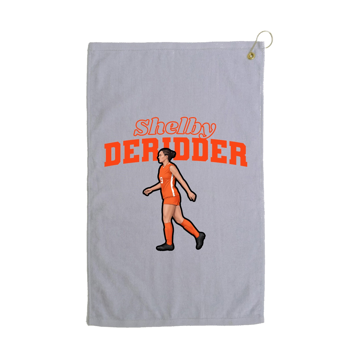 Golf Towel — Name Arch in Grey