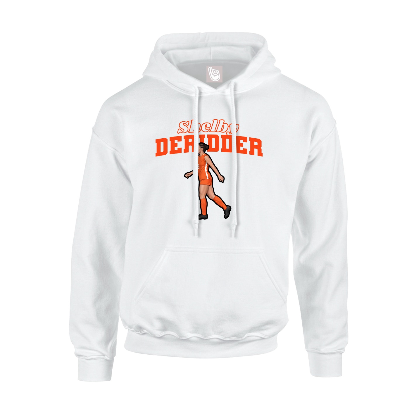 Youth Hoodie — Name Arch in White