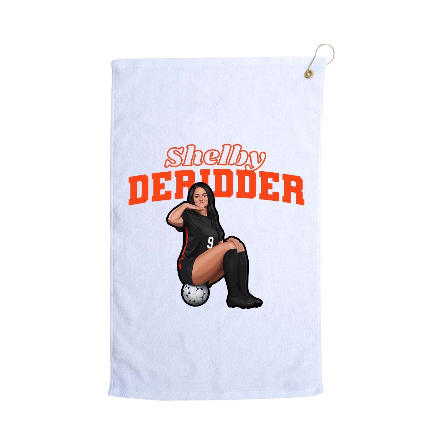 Golf Towel — Name Arch in White