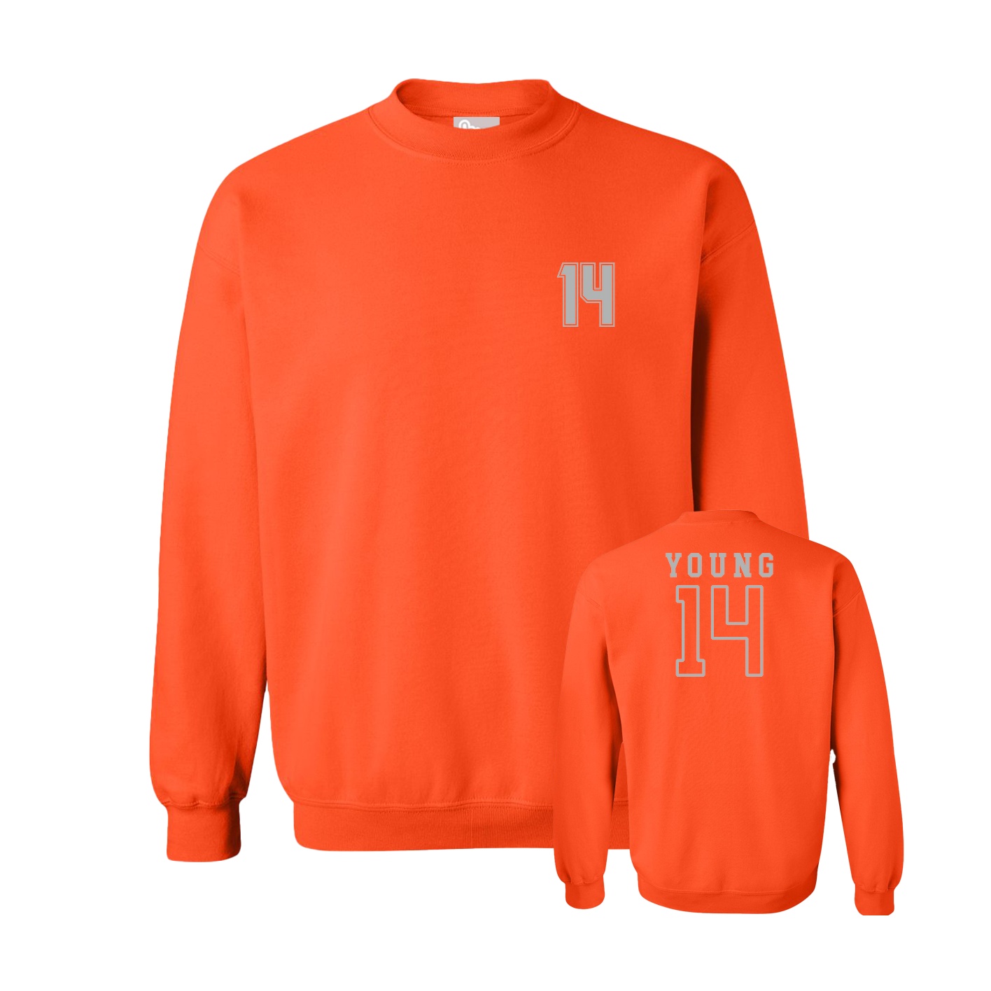 Fleece Crew — Chest Back in Orange