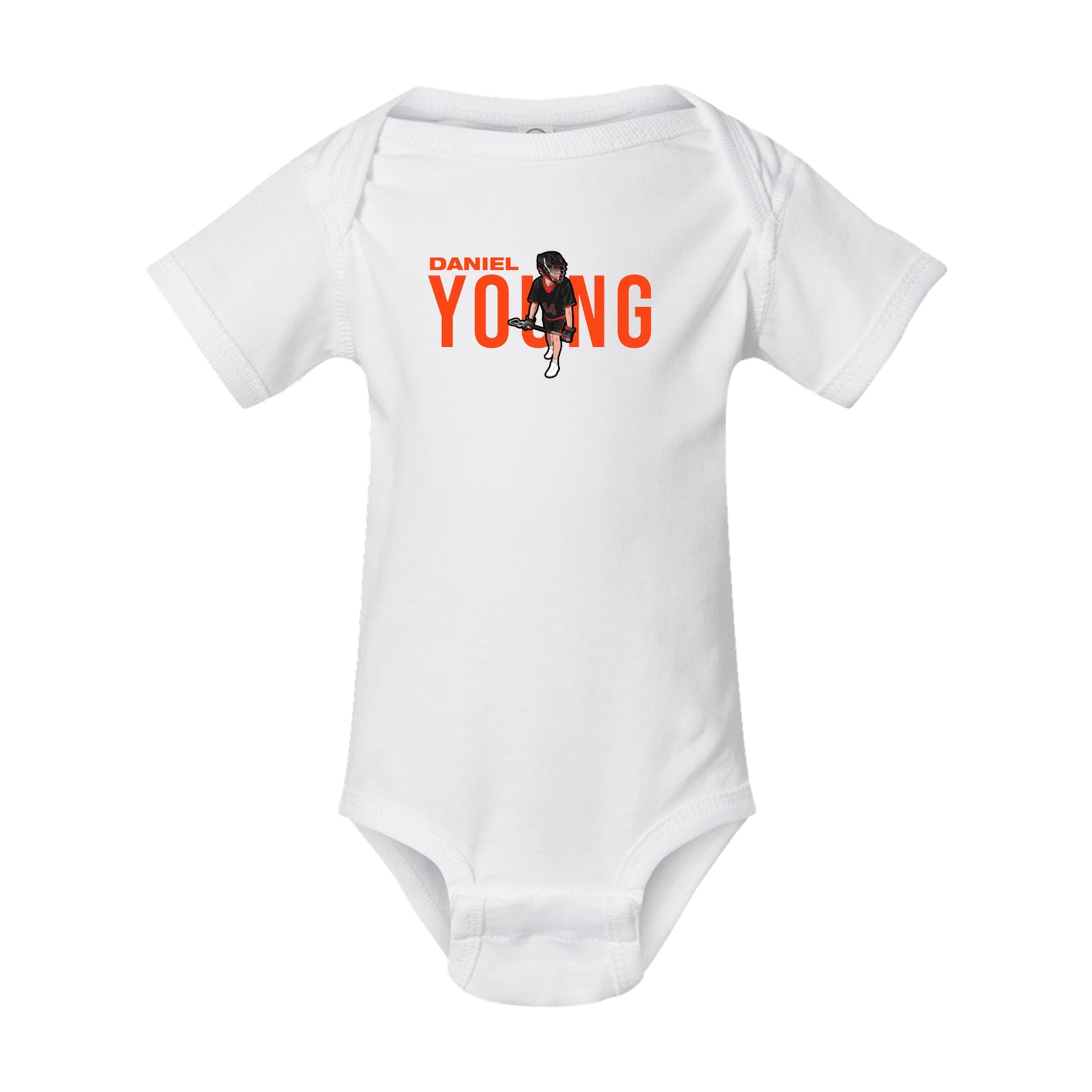 Baby Onesie — Player Name in White