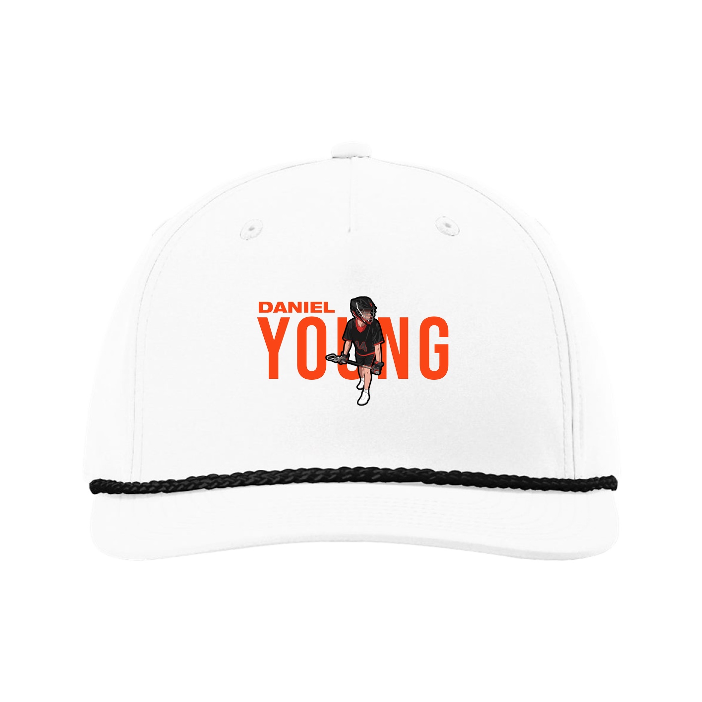 Five-Panel Classic Rope Cap — Player Name in White