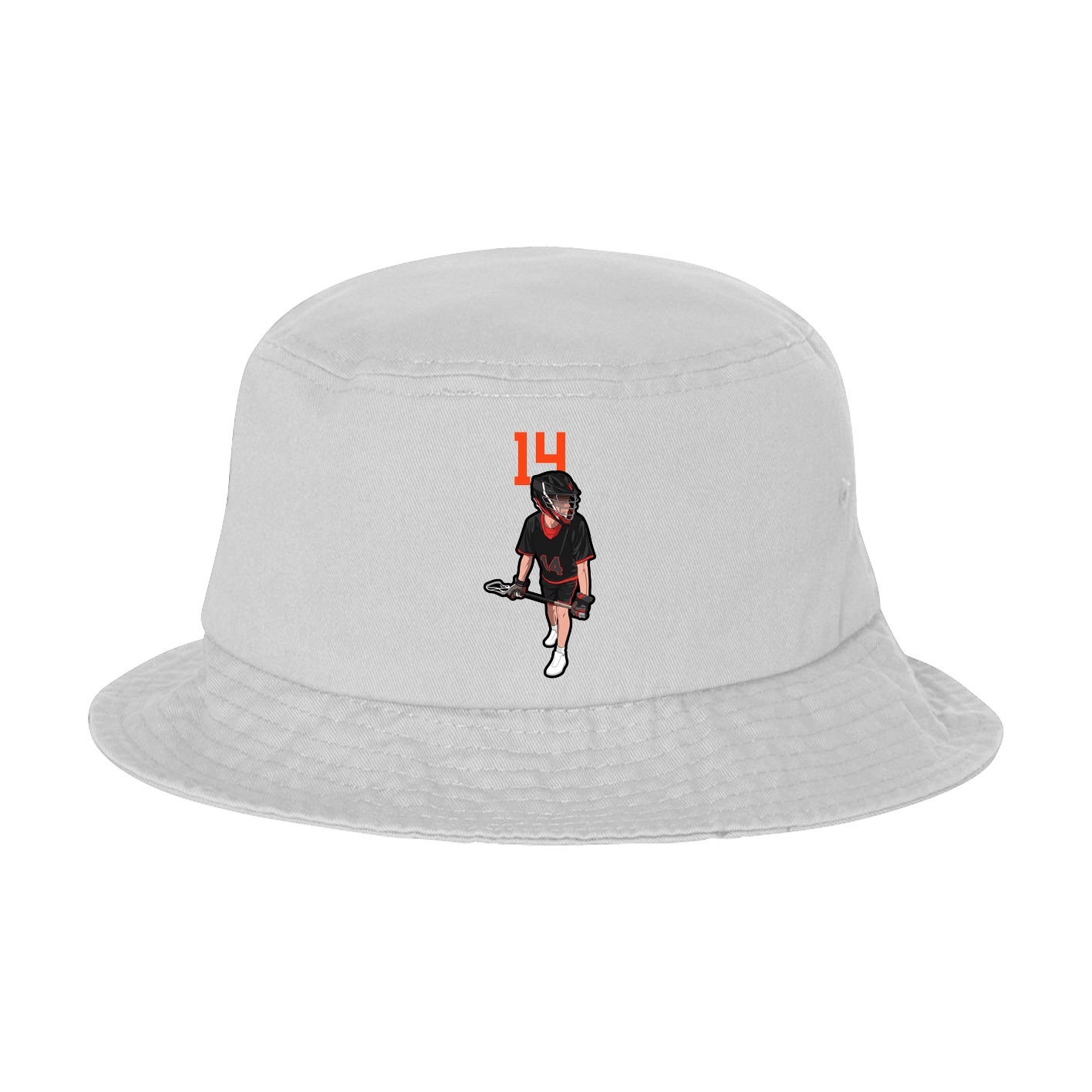 Bucket Cap — Number Top in White