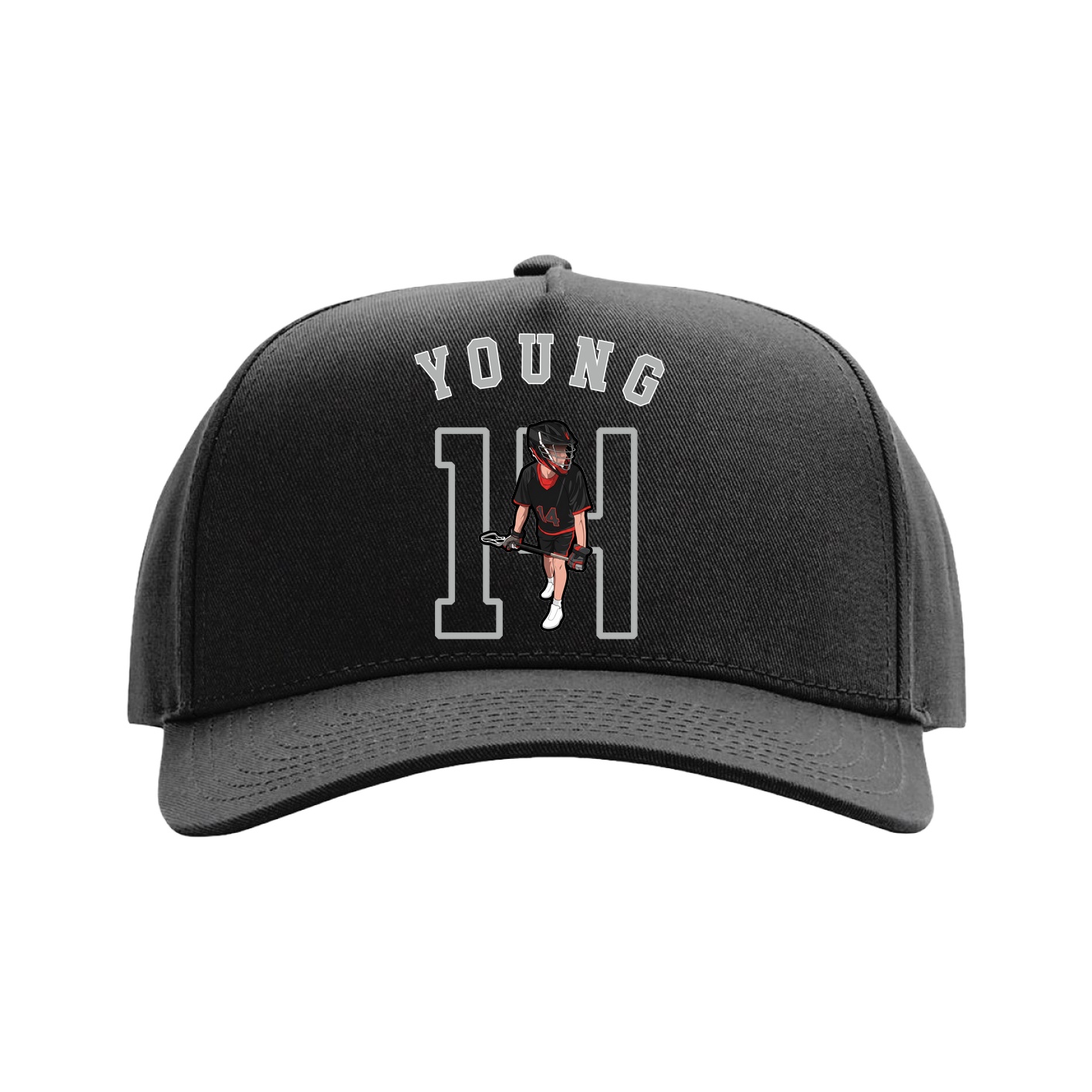 Full Fabric Five-Panel Champ Cap — Shirsey Arch in Black