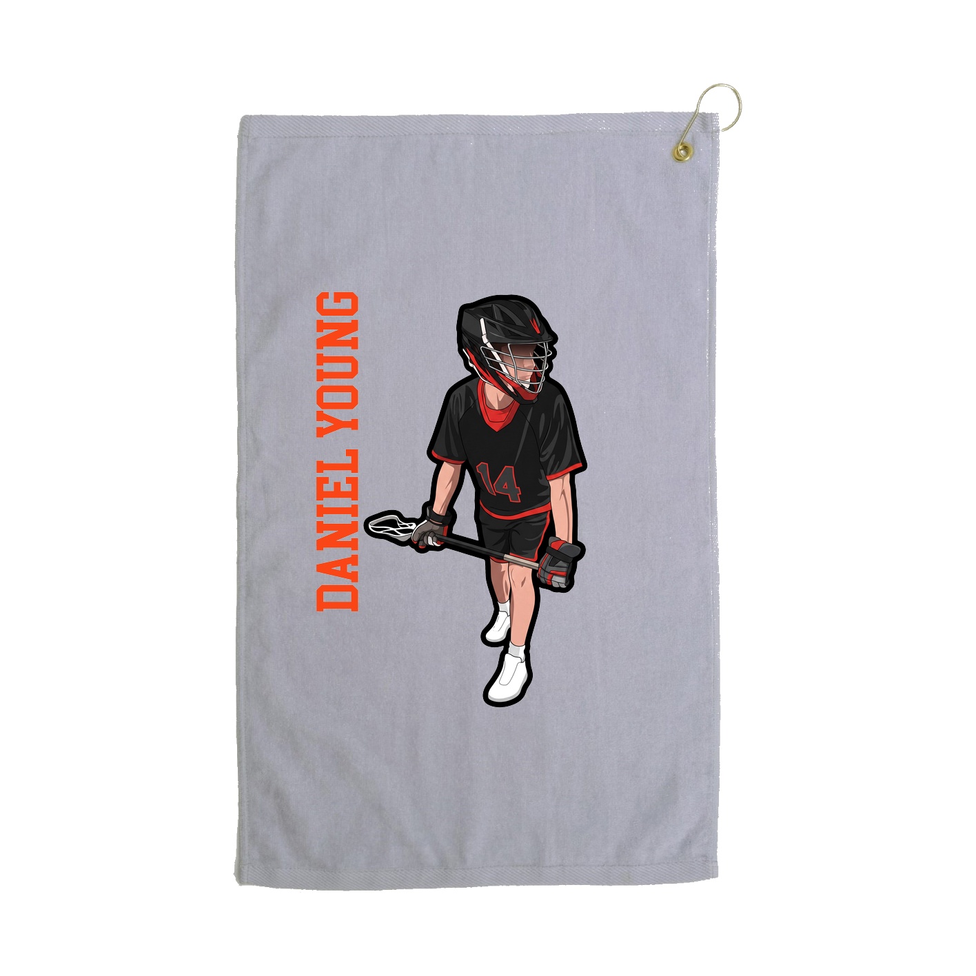 Golf Towel — Name Vertical in Grey