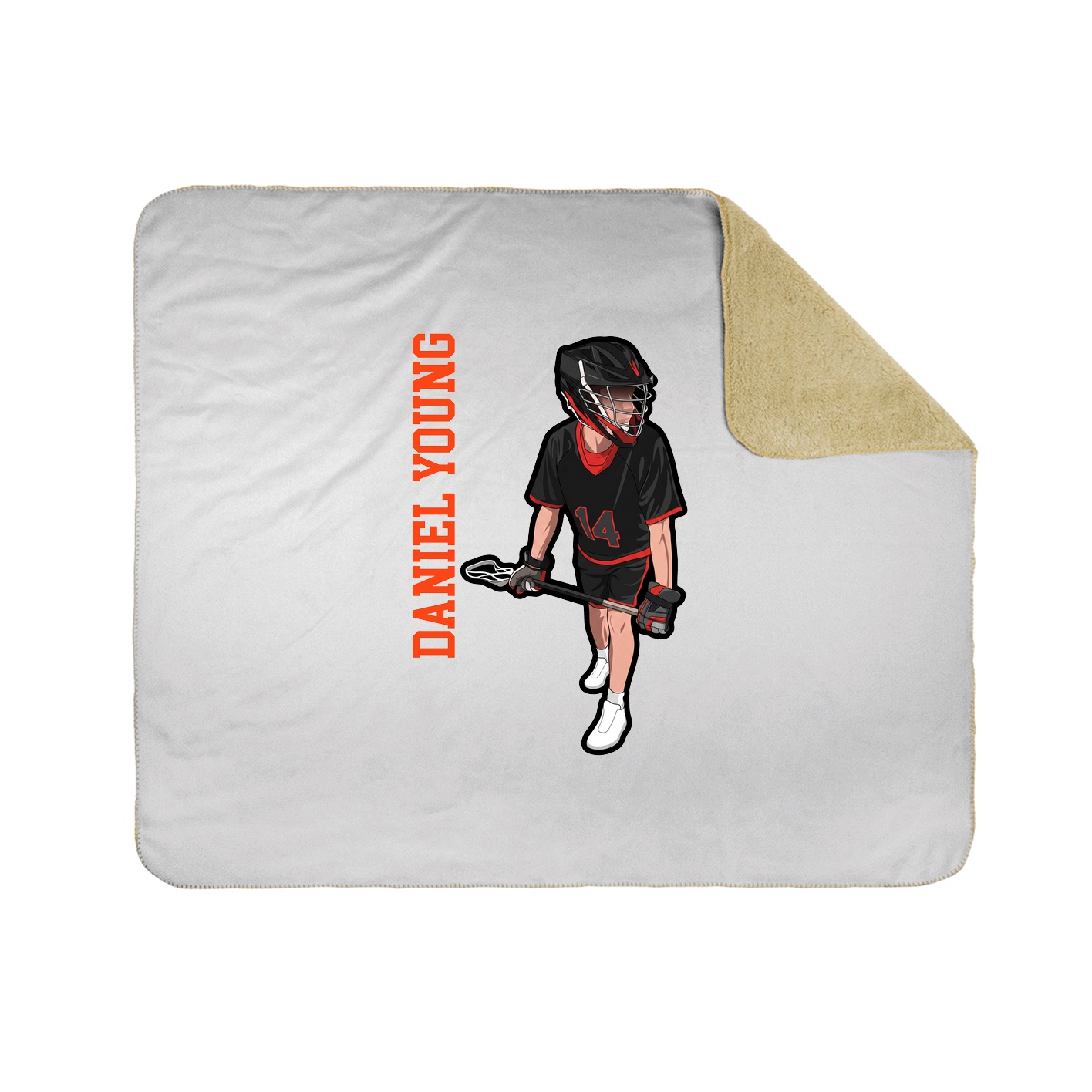 Throw Blanket — Name Vertical in White