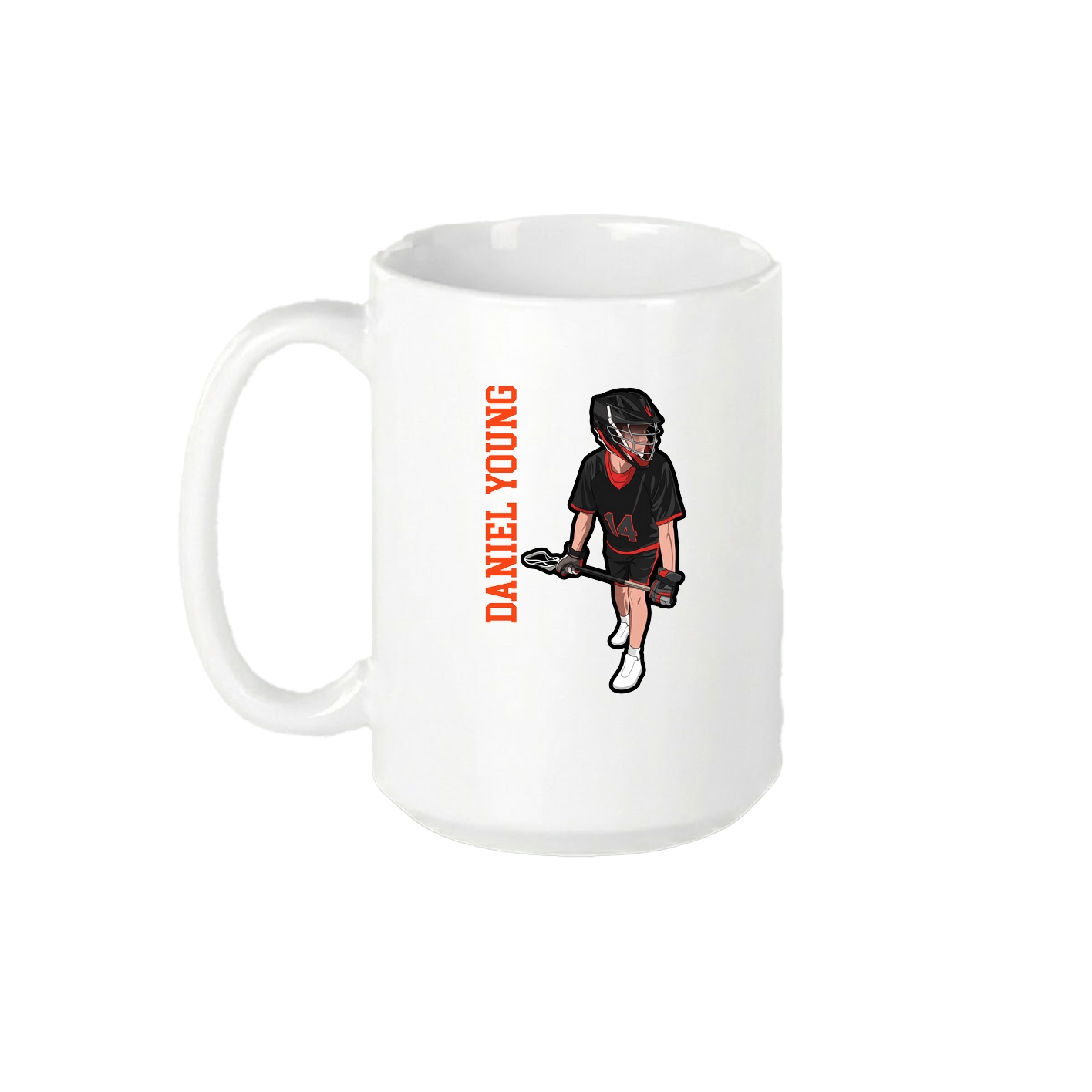 15oz Coffee Mug — Name Vertical in White