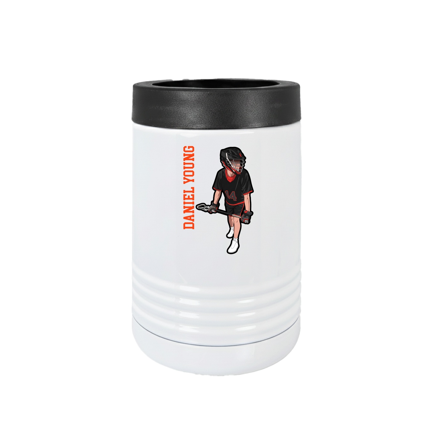 Beverage Holder — Name Vertical in White