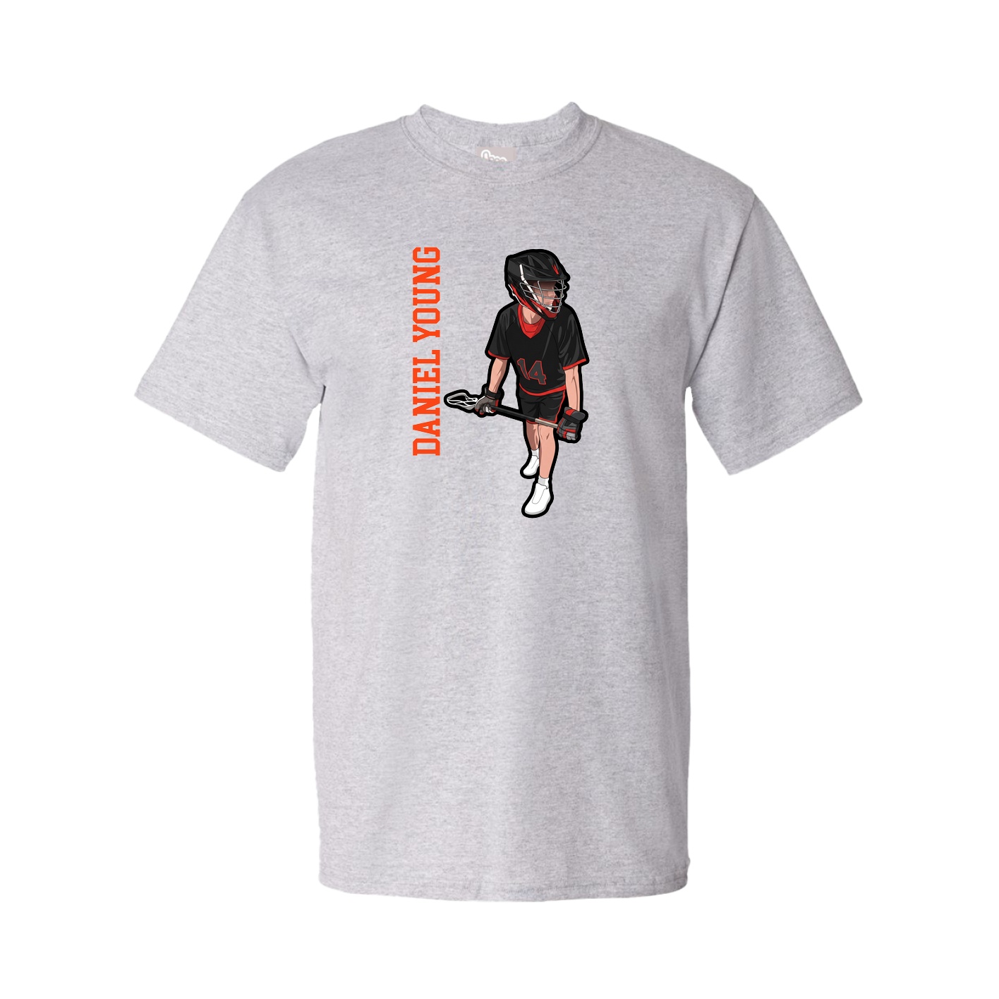 Tee — Name Vertical in Grey