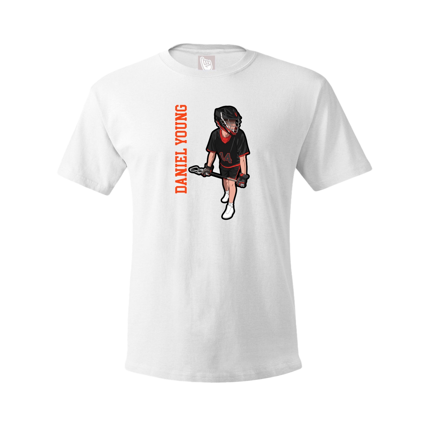Youth Tee — Name Vertical in White