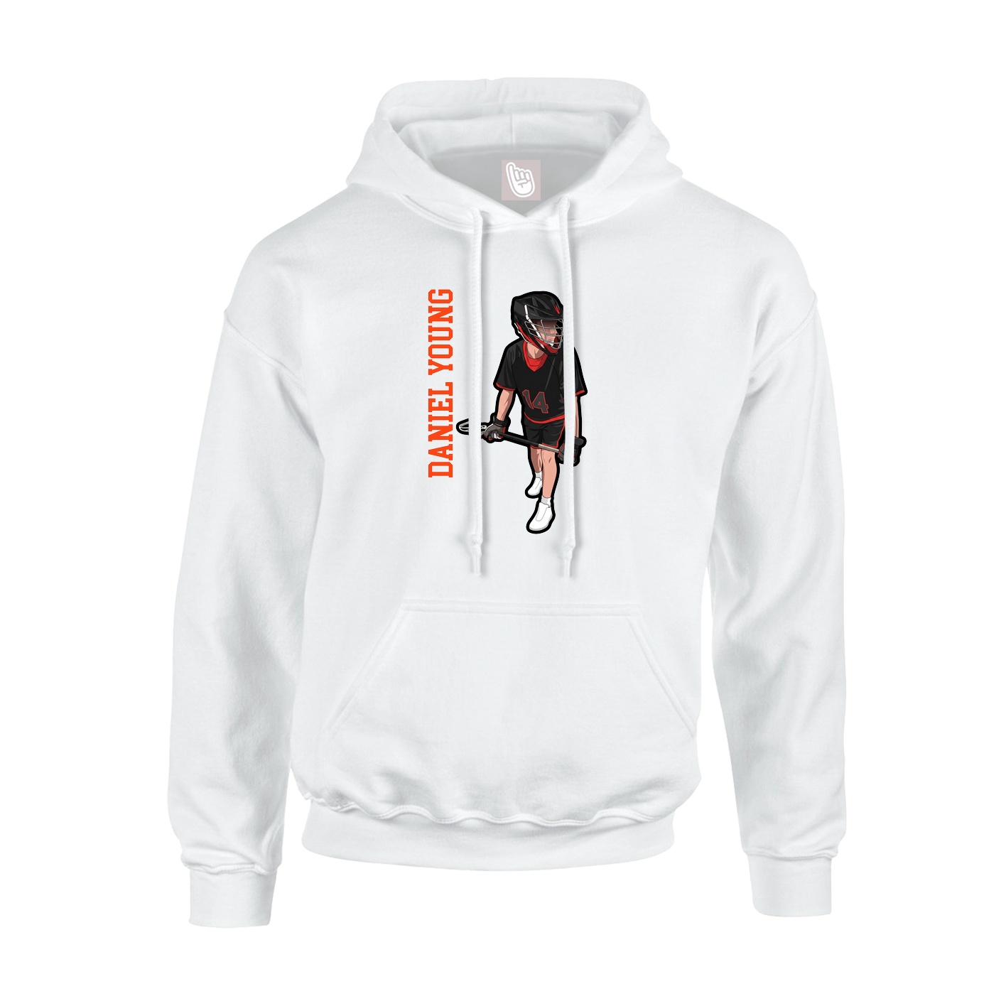 Hoodie — Name Vertical in White