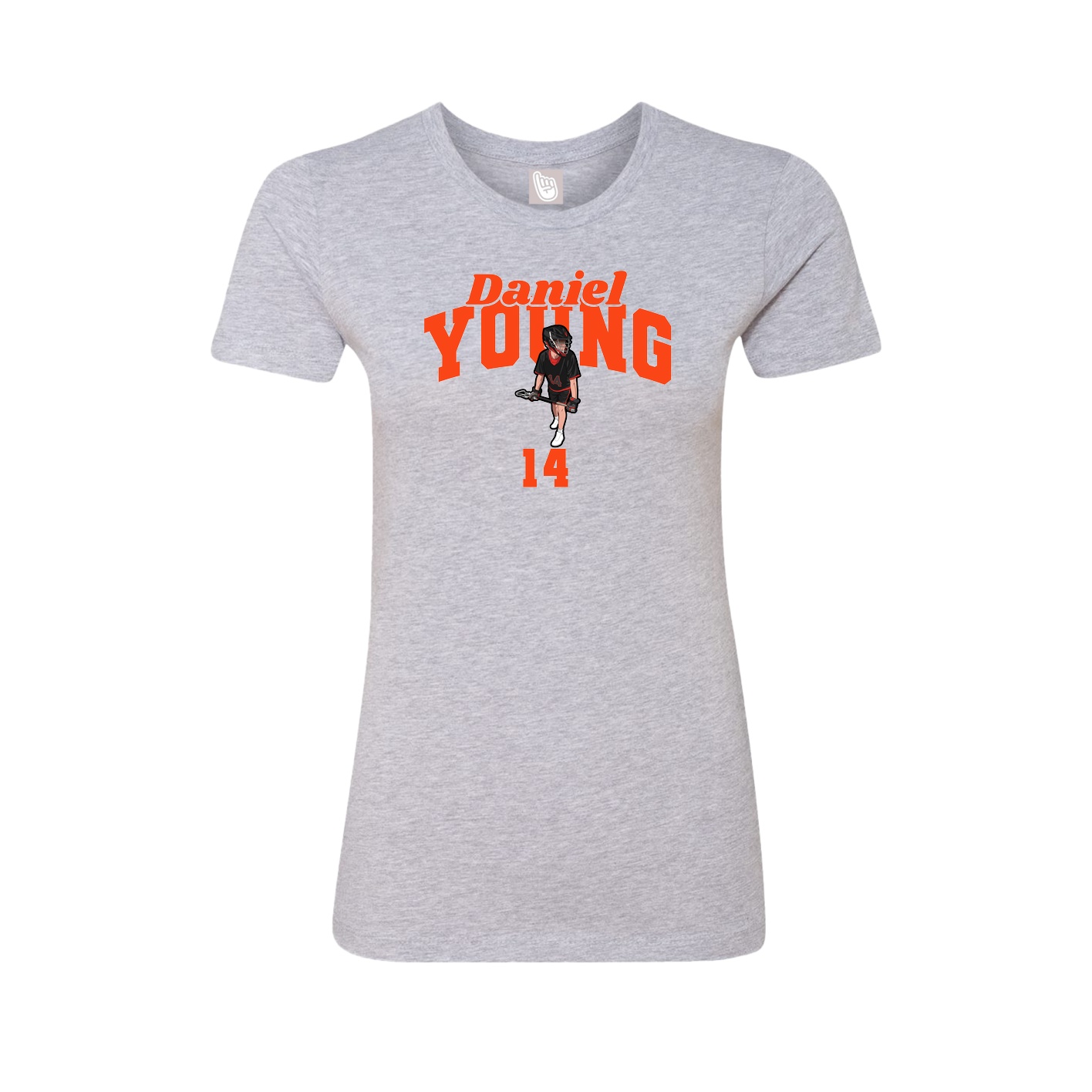 Fitted Women's Tee — Signature Arch in Grey
