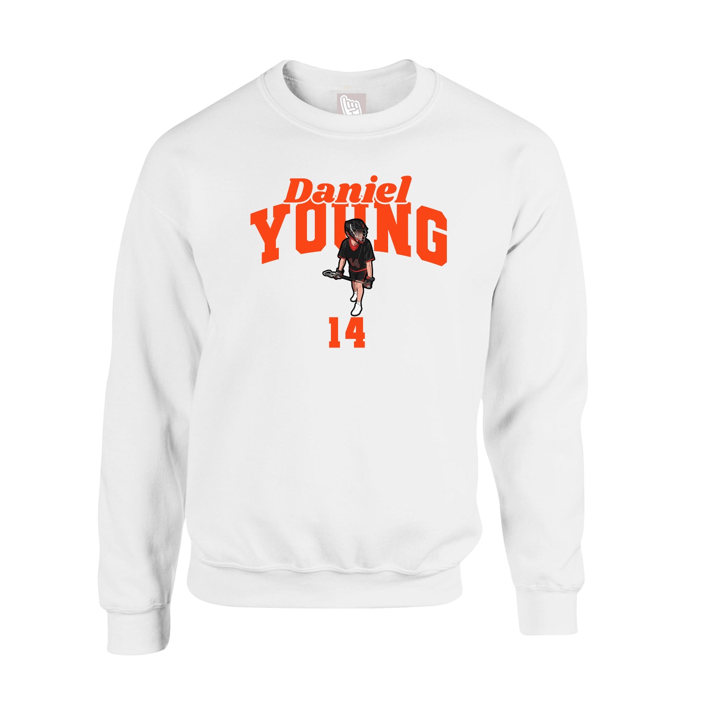 Fleece Crew — Signature Arch in White