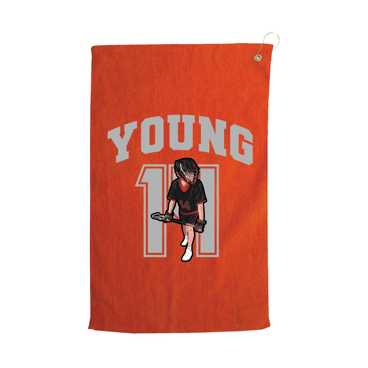 Golf Towel — Number in Orange