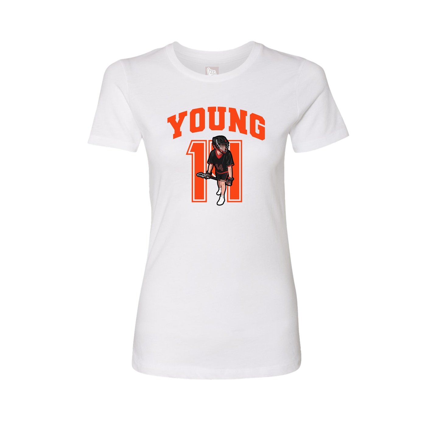 Fitted Women's Tee — Number in White