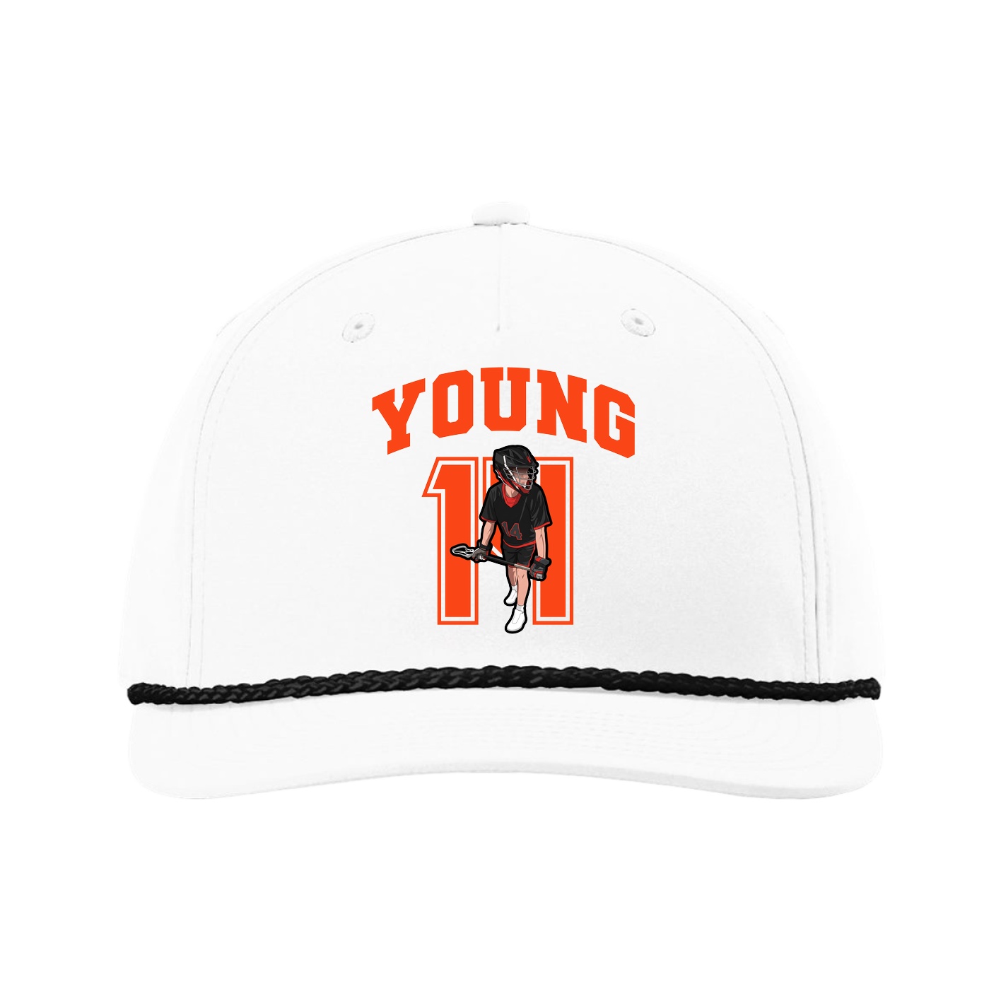 Five-Panel Classic Rope Cap — Number in White