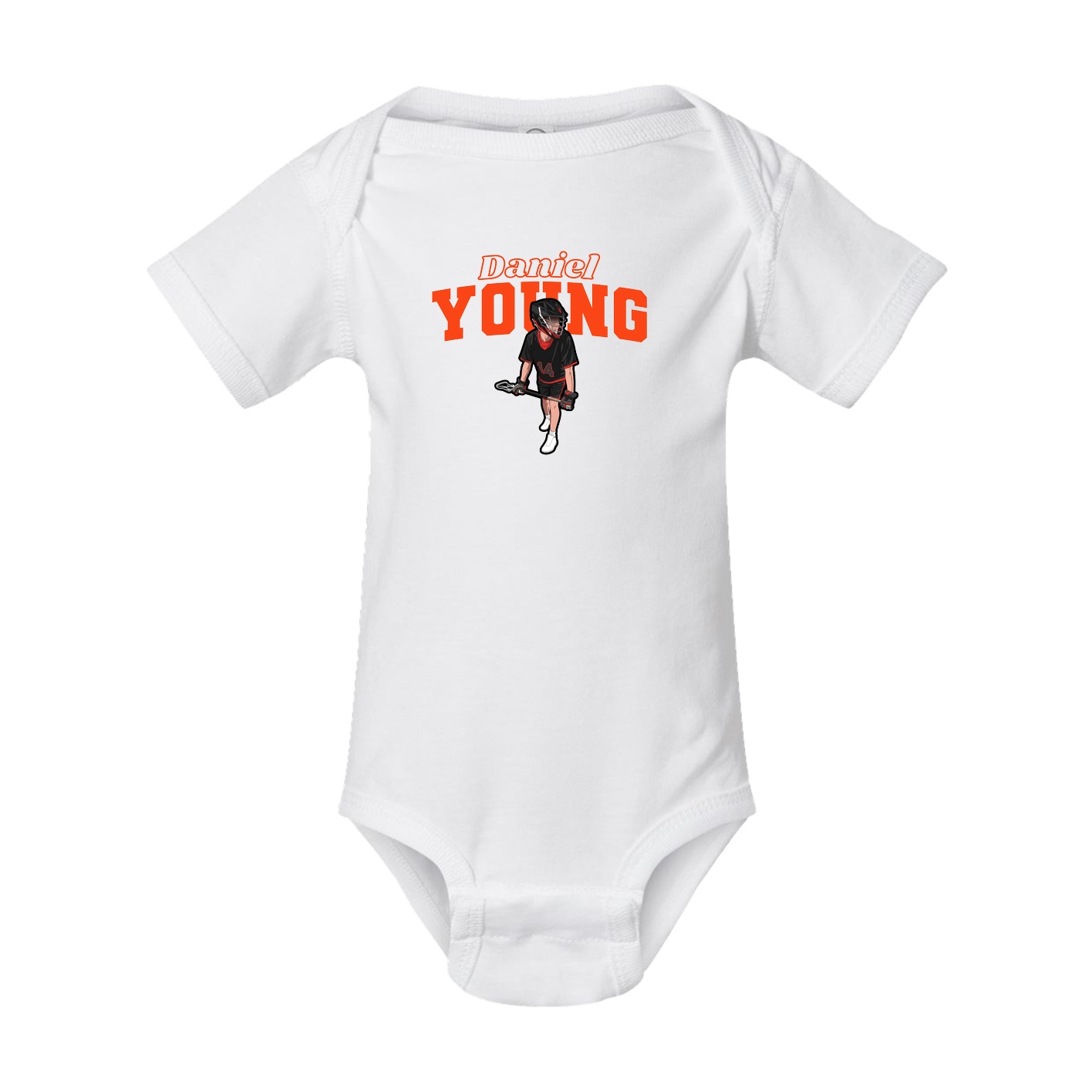Baby Onesie — Name Arch in White