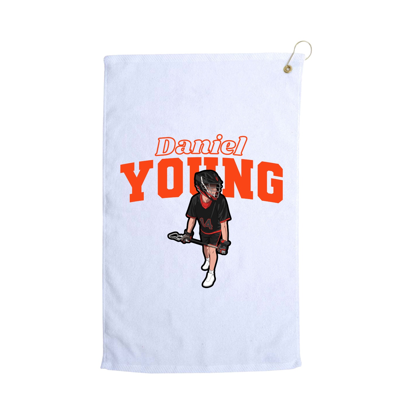 Golf Towel — Name Arch in White