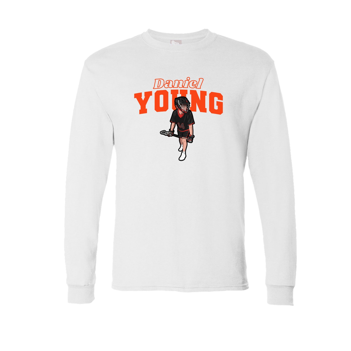 Long Sleeve Tee — Name Arch in White