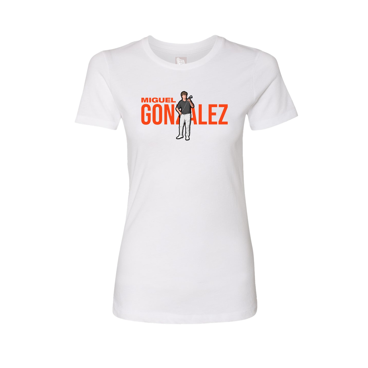 Fitted Women's Tee — Player Name in White
