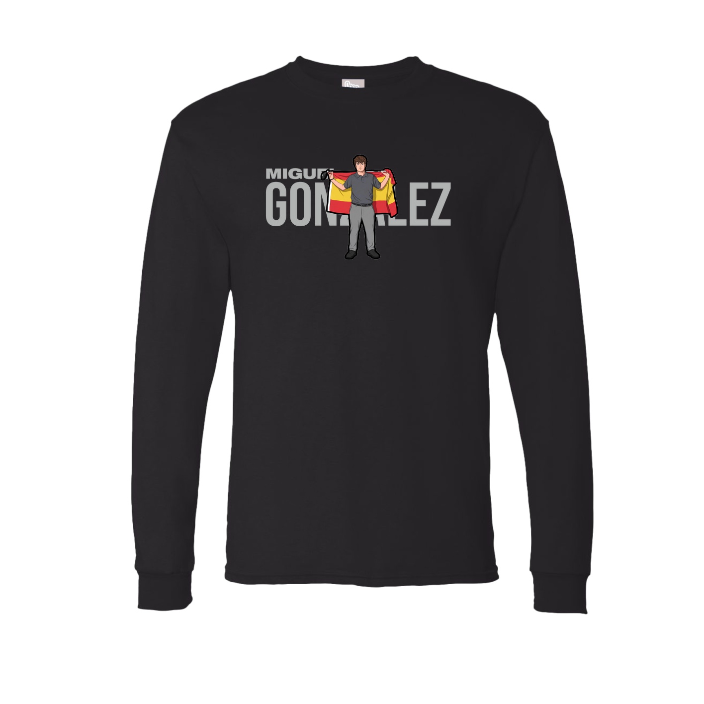 Long Sleeve Tee — Player Name in Black