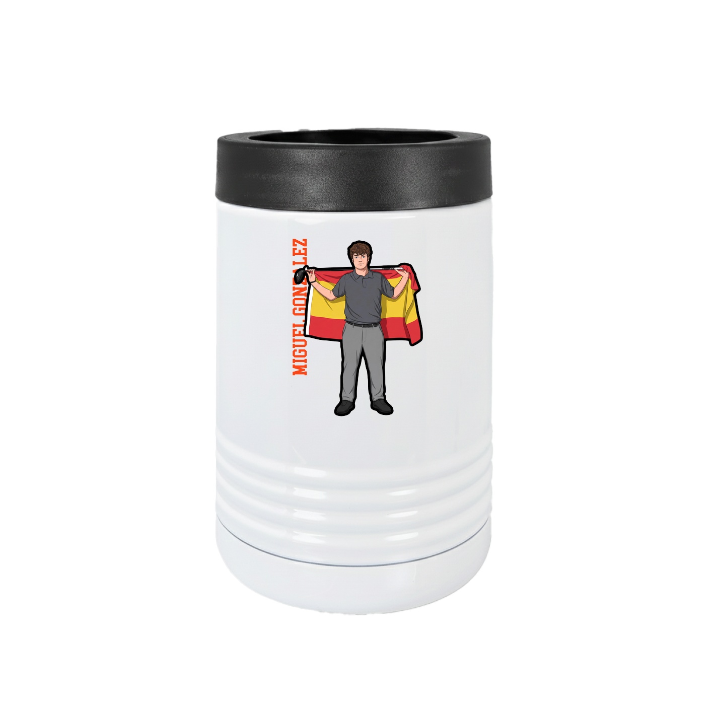 Beverage Holder — Name Vertical in White