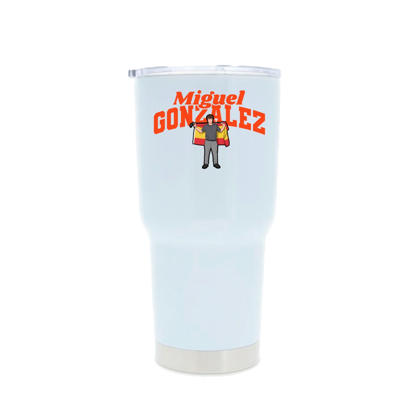 30oz Stainless Steel Tumbler — Signature Arch in White