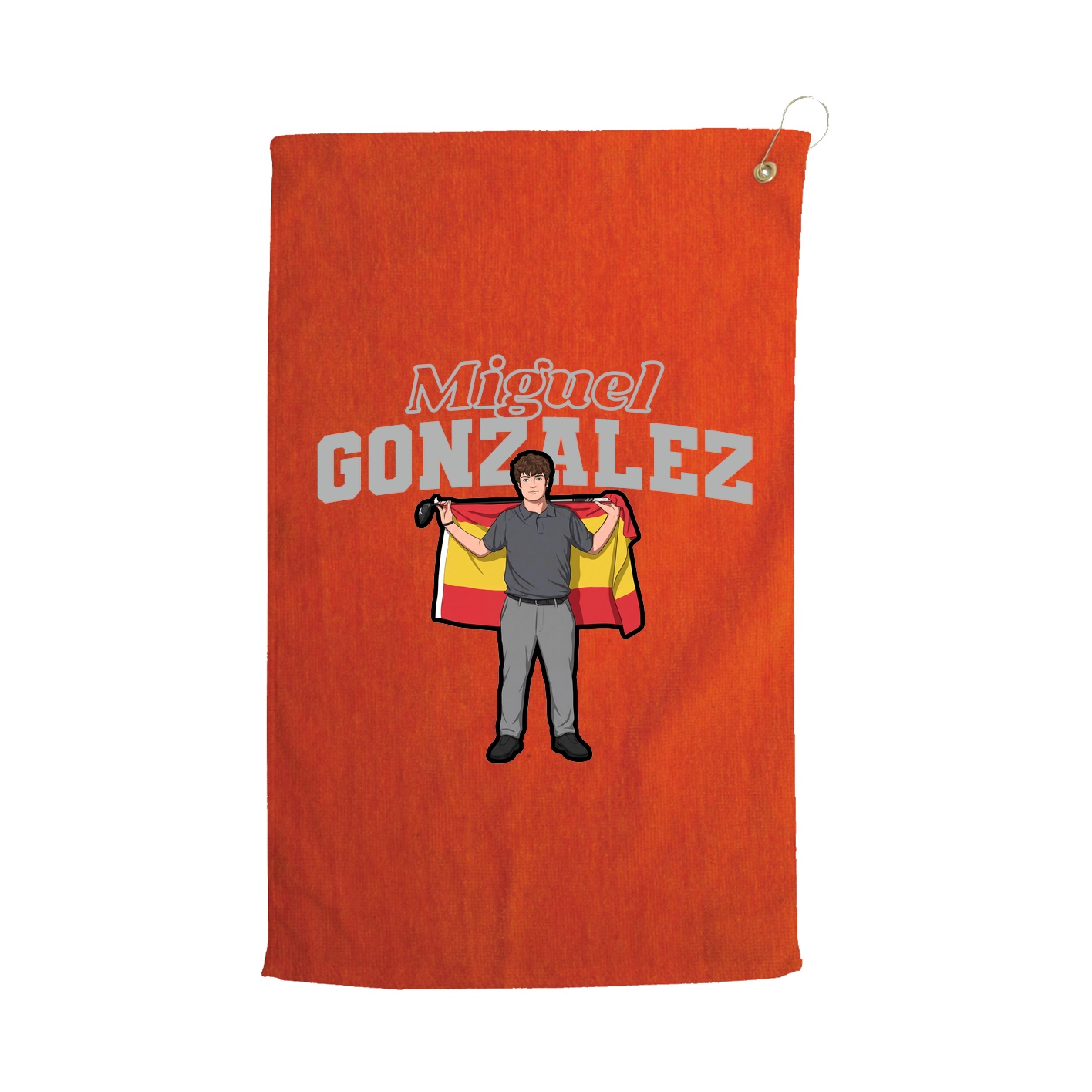 Golf Towel — Name Arch in Orange