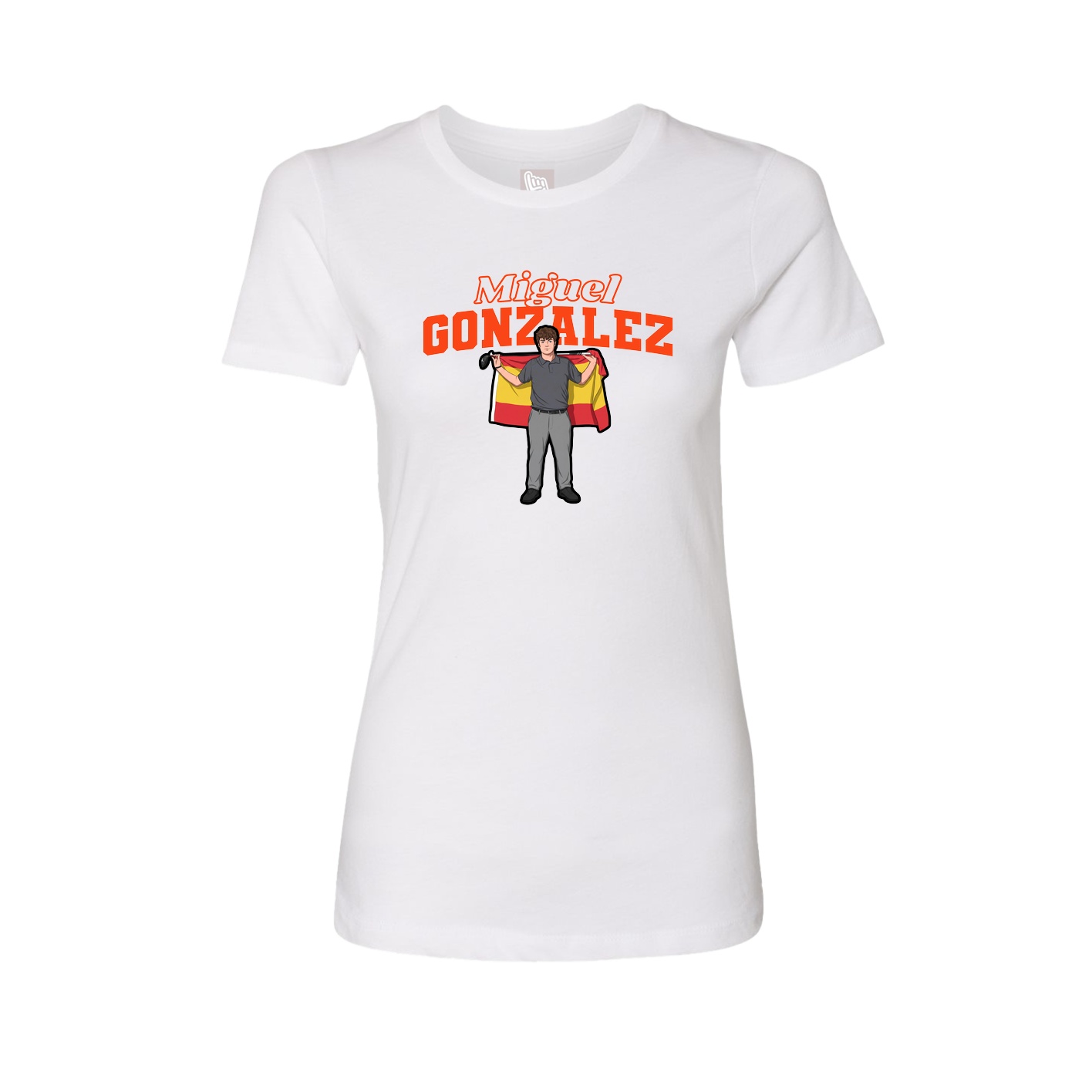 Fitted Women's Tee — Name Arch in White