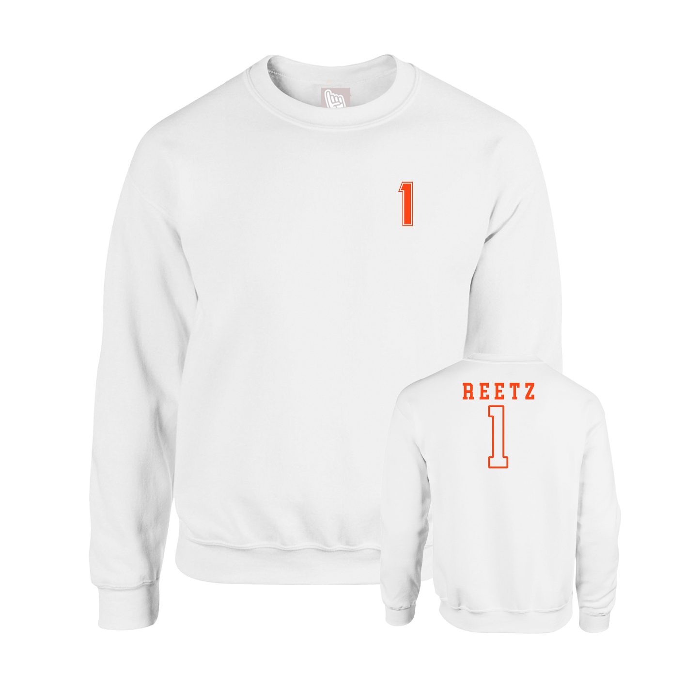 Fleece Crew — Chest Back in White