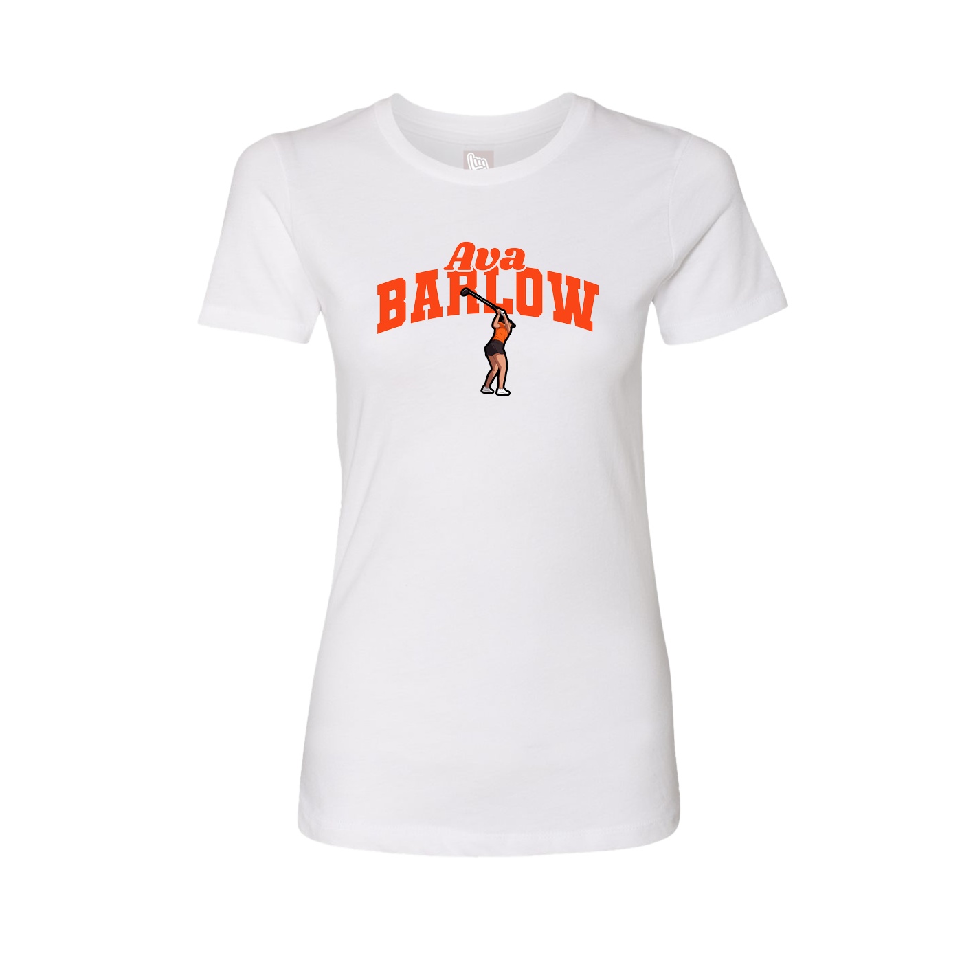 Fitted Women's Tee — Signature Arch in White