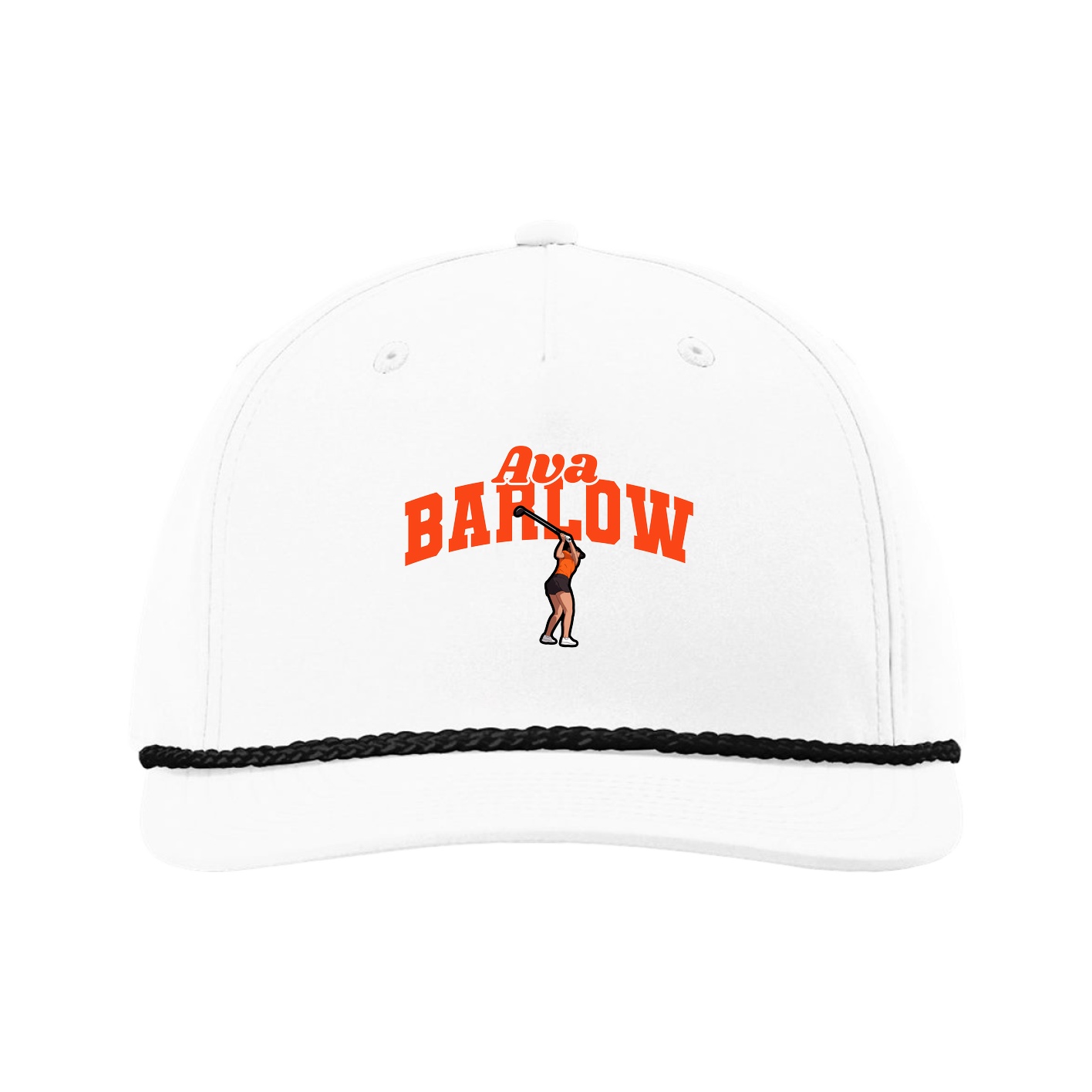 Five-Panel Classic Rope Cap — Signature Arch in White