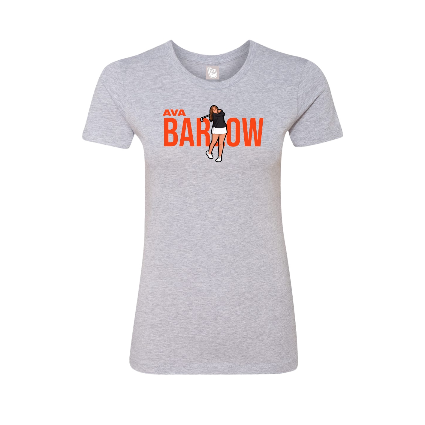 Fitted Women's Tee — Player Name in Grey