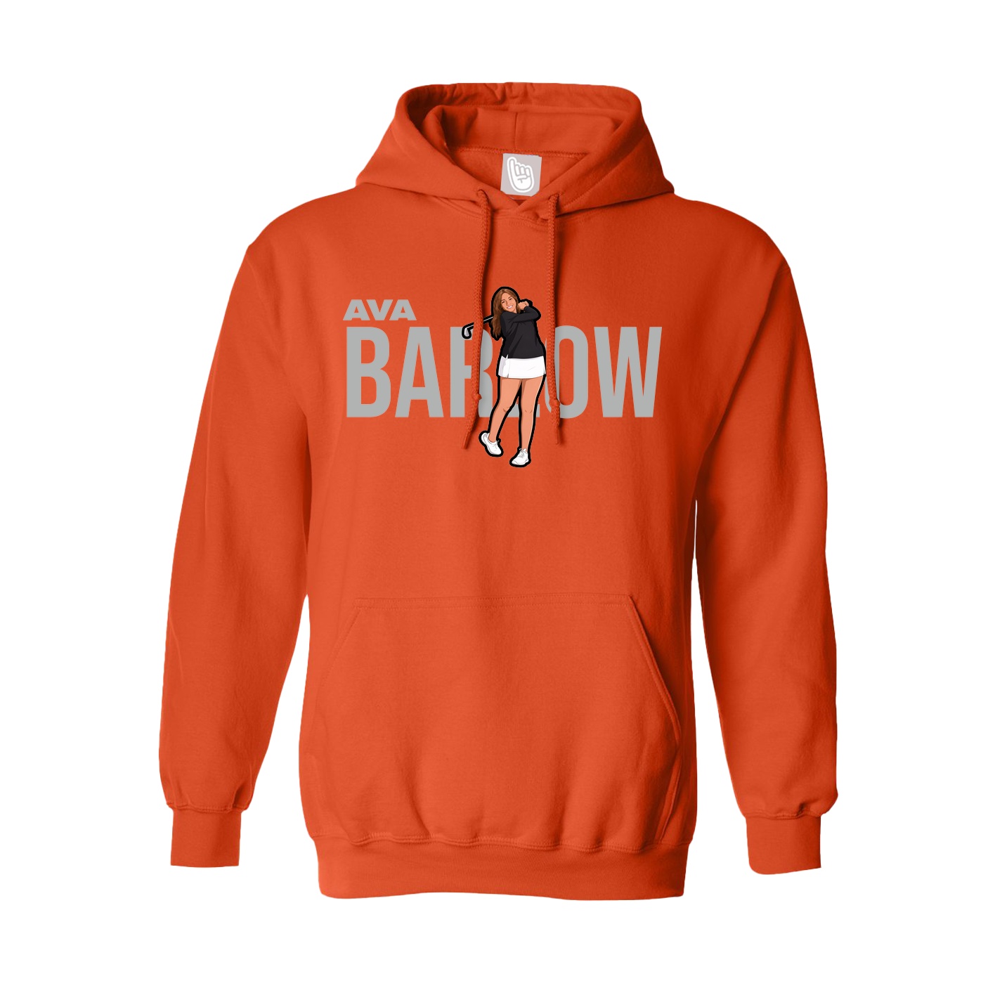 Youth Hoodie — Player Name in Orange