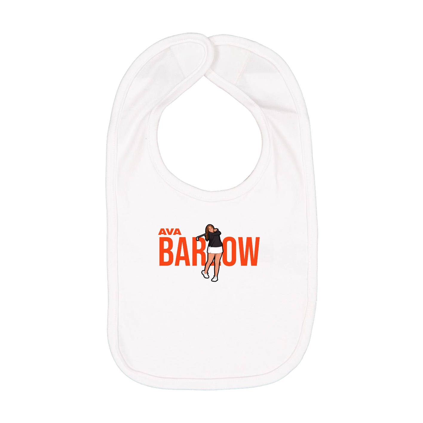 Infant Bib — Player Name in White