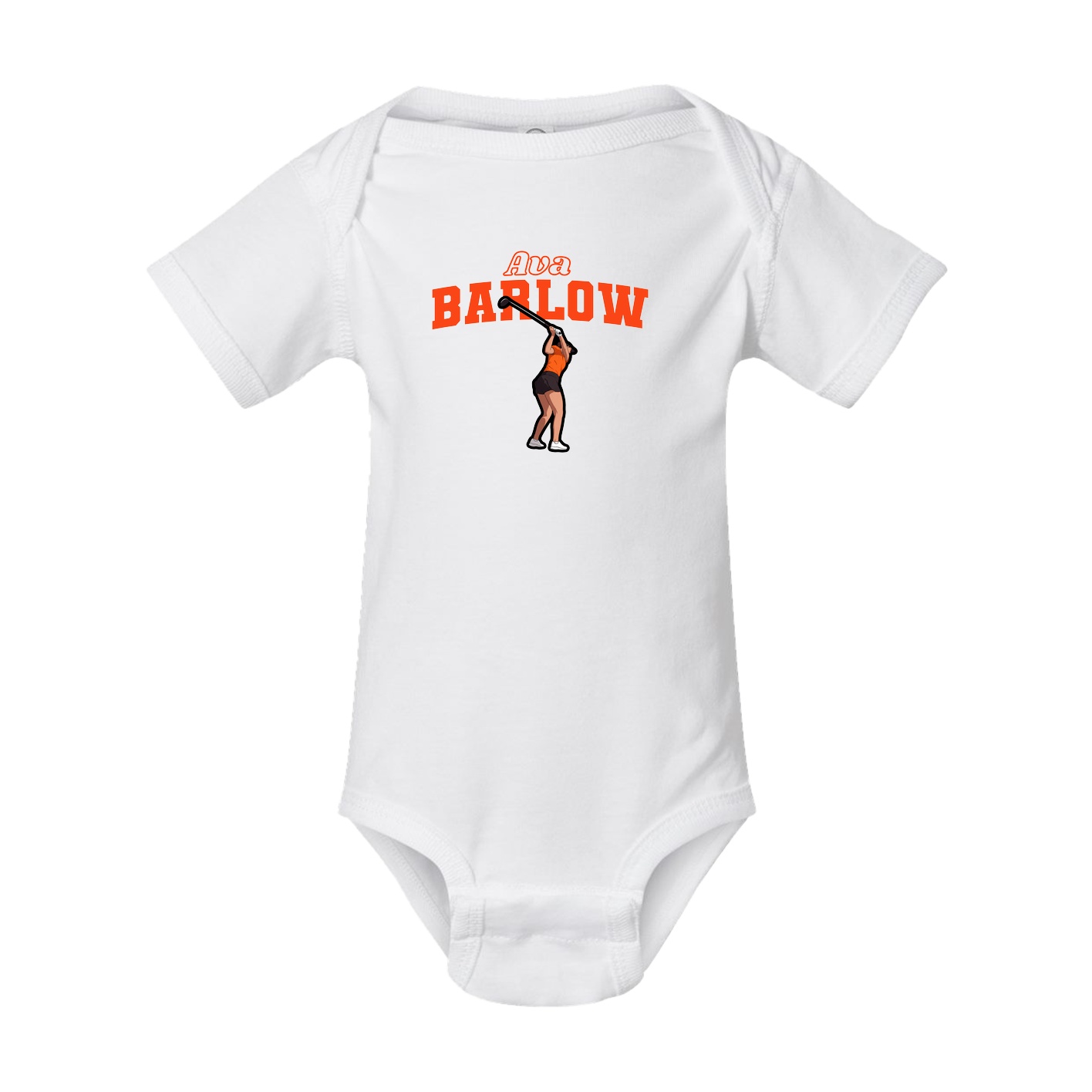 Baby Onesie — Name Arch in White