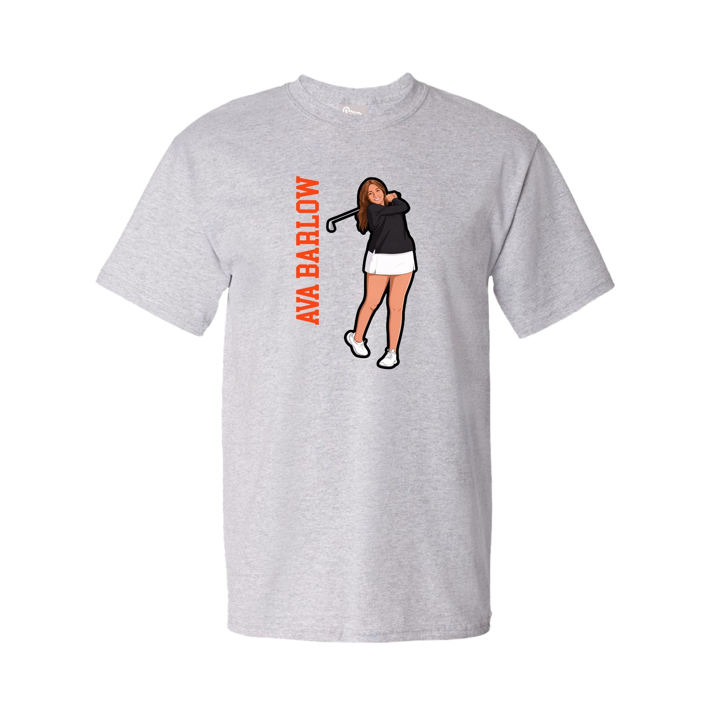 Youth Tee — Name Vertical in Grey