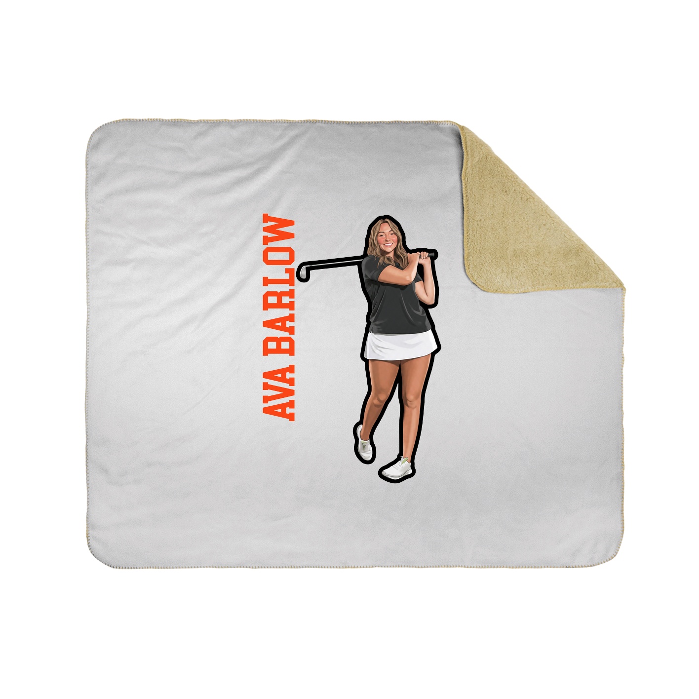 Throw Blanket — Name Vertical in White