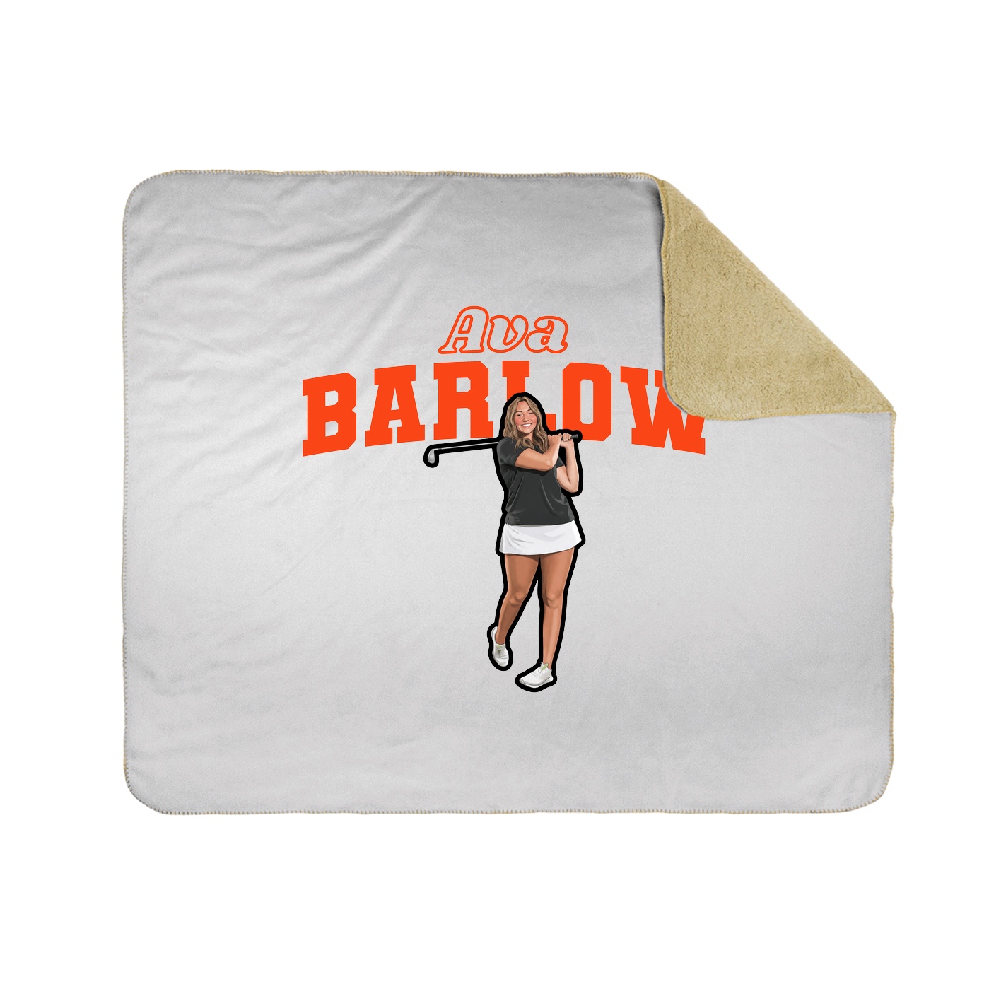 Throw Blanket — Name Arch in White
