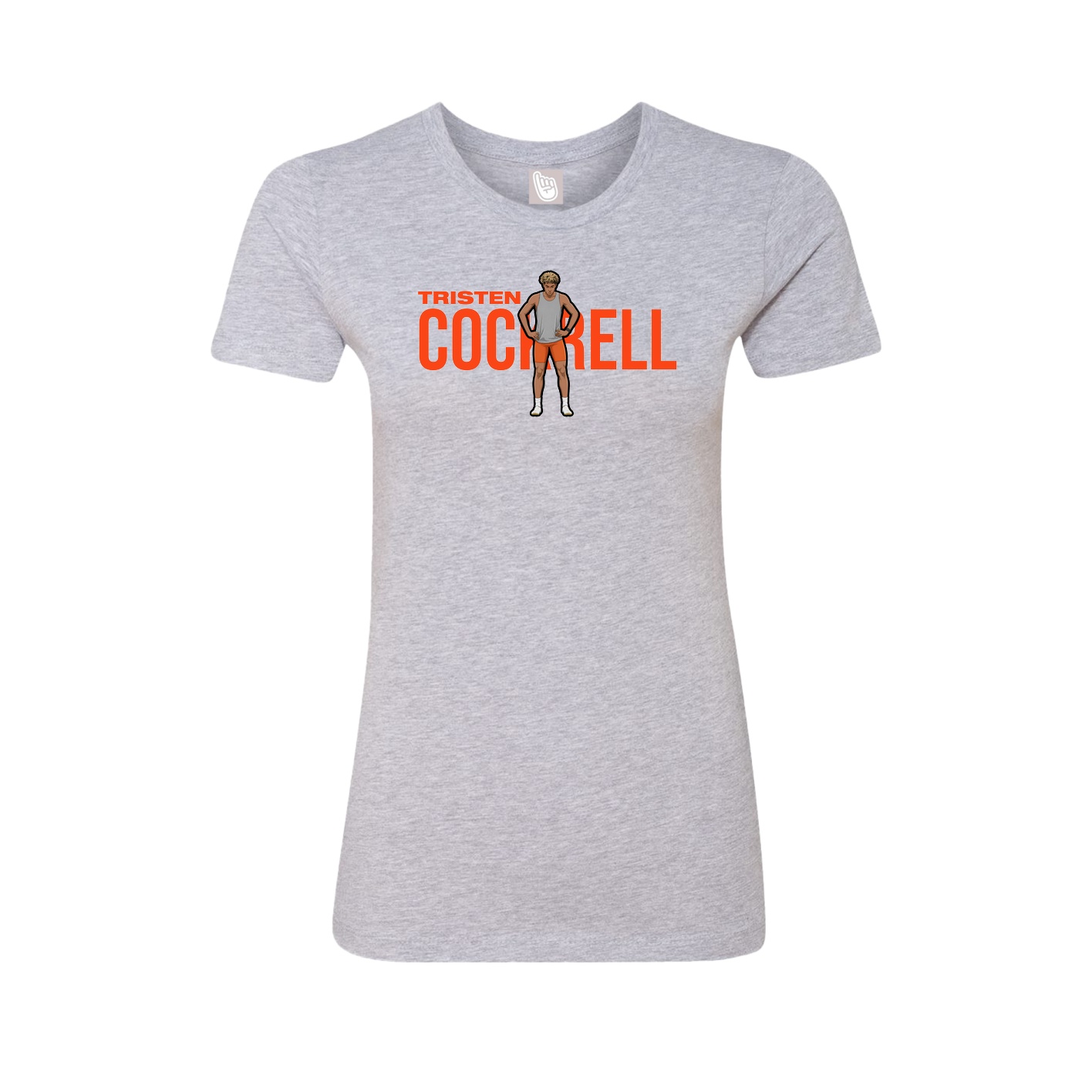 Fitted Women's Tee — Player Name in Grey
