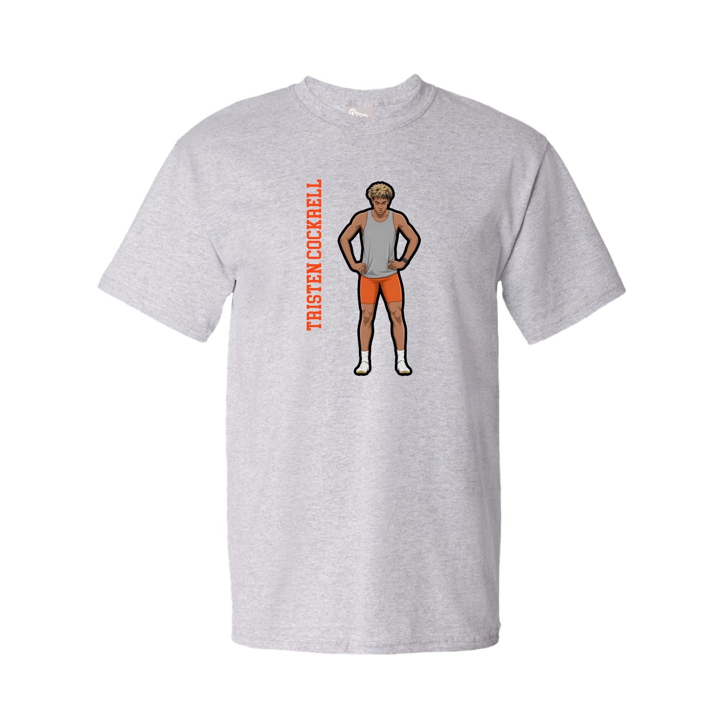 Youth Tee — Name Vertical in Grey