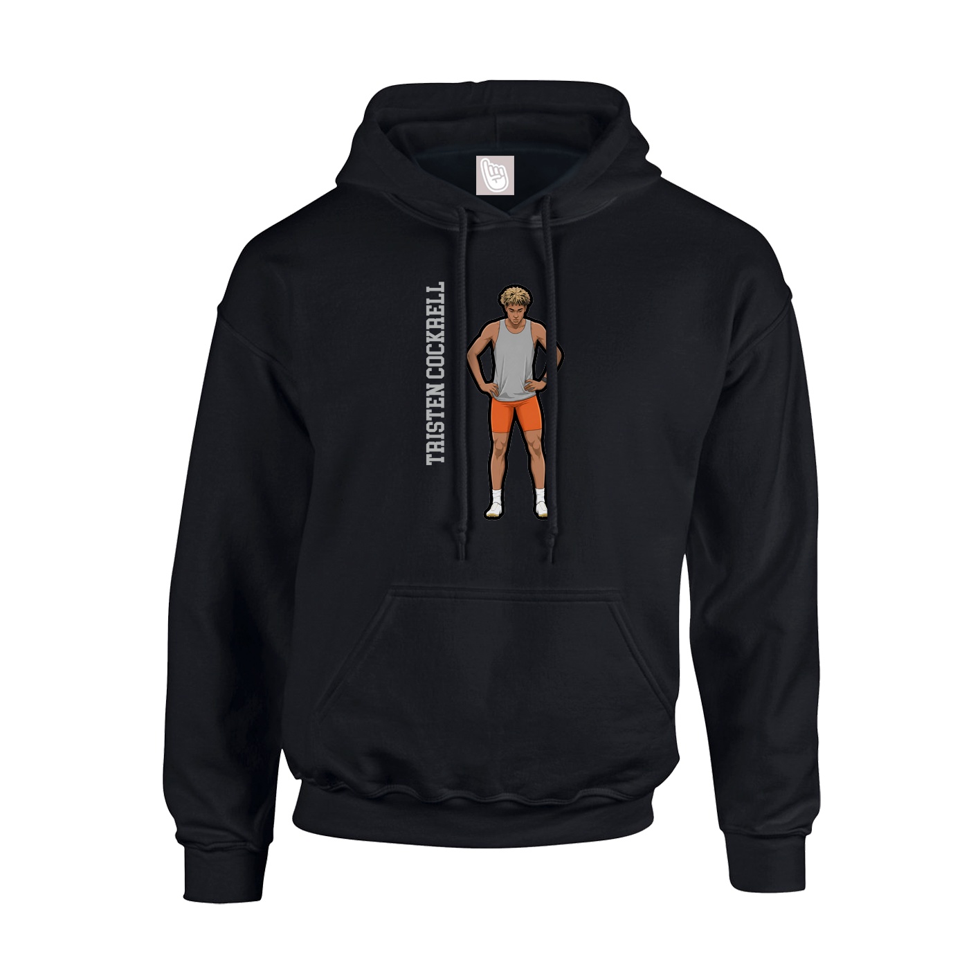 Youth Hoodie — Name Vertical in Black