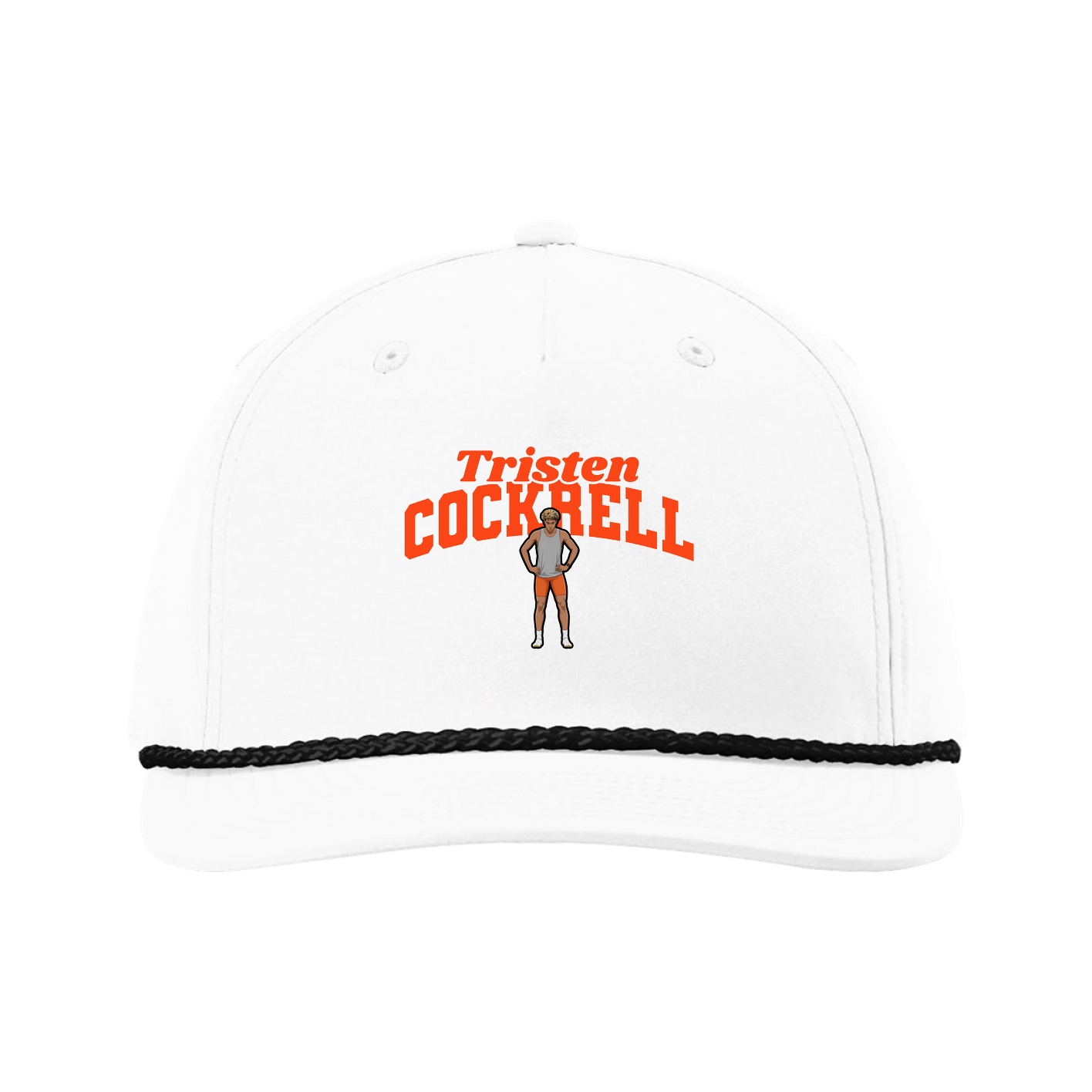 Five-Panel Classic Rope Cap — Signature Arch in White