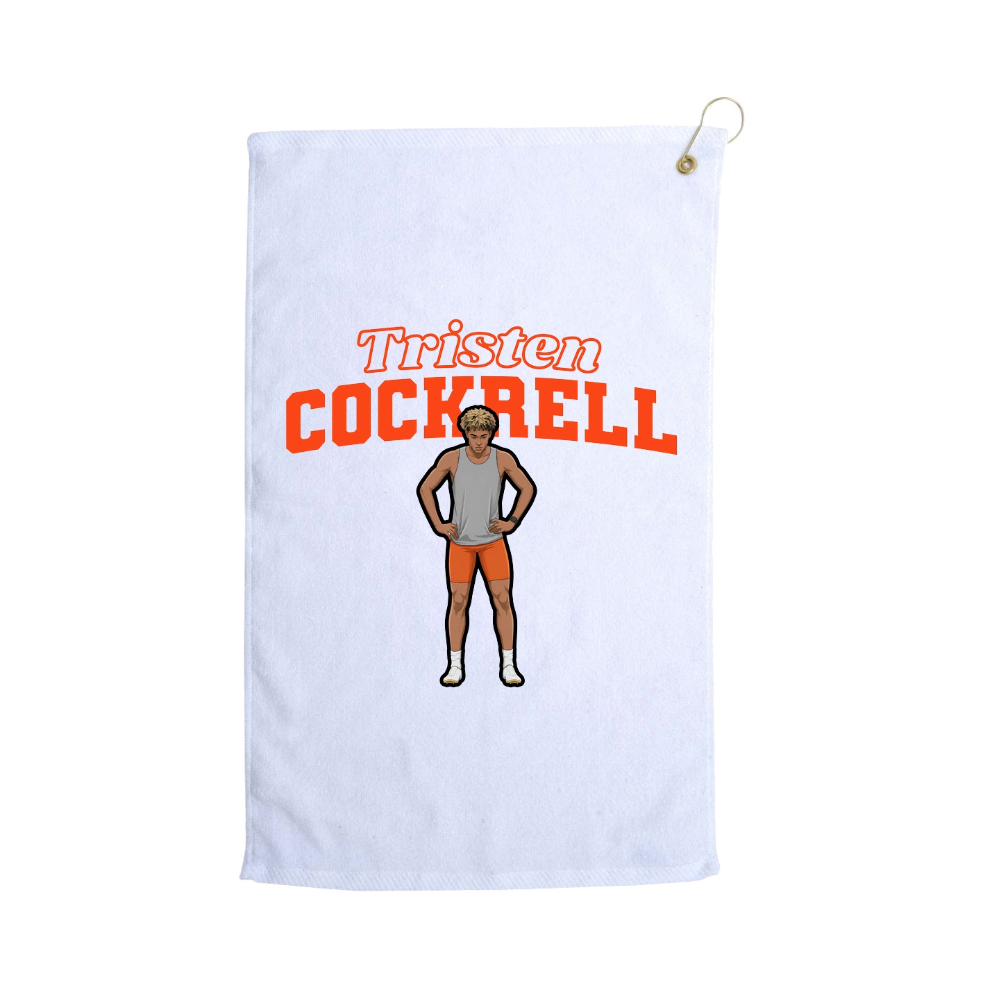 Golf Towel — Name Arch in White