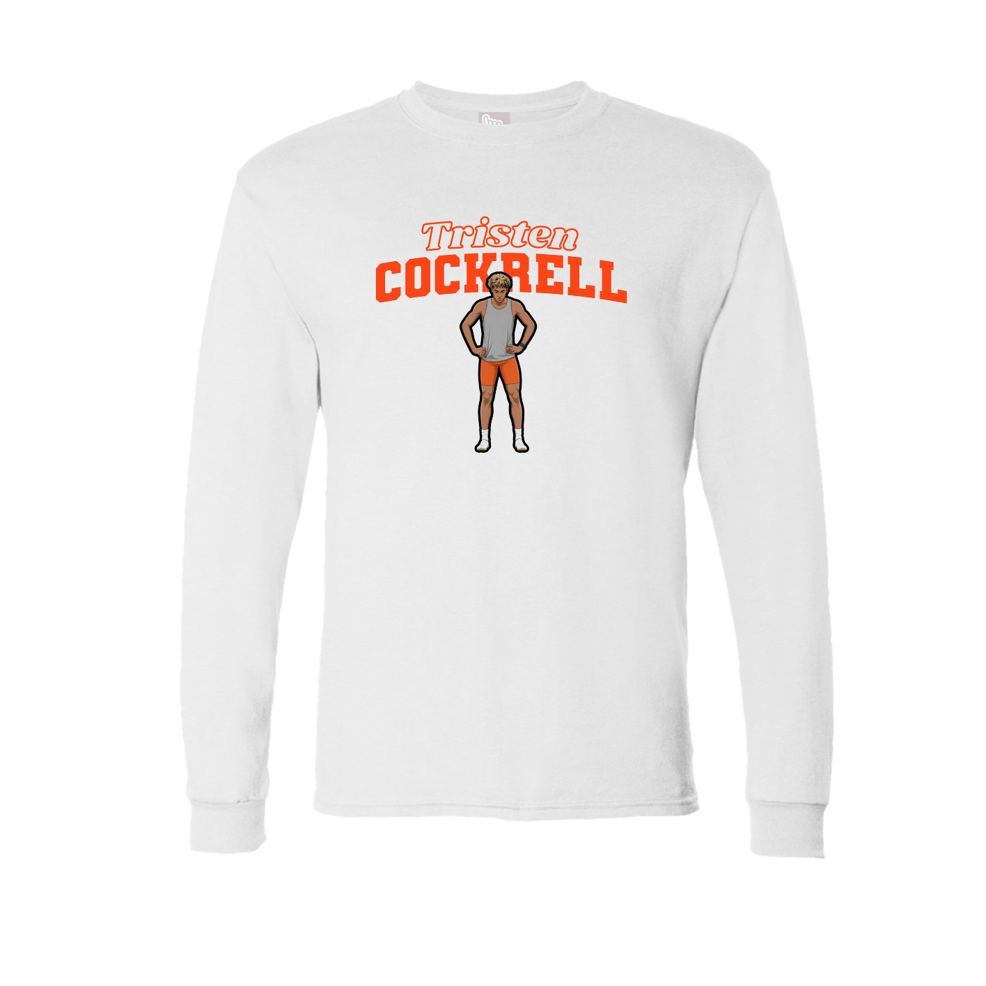 Long Sleeve Tee — Name Arch in White