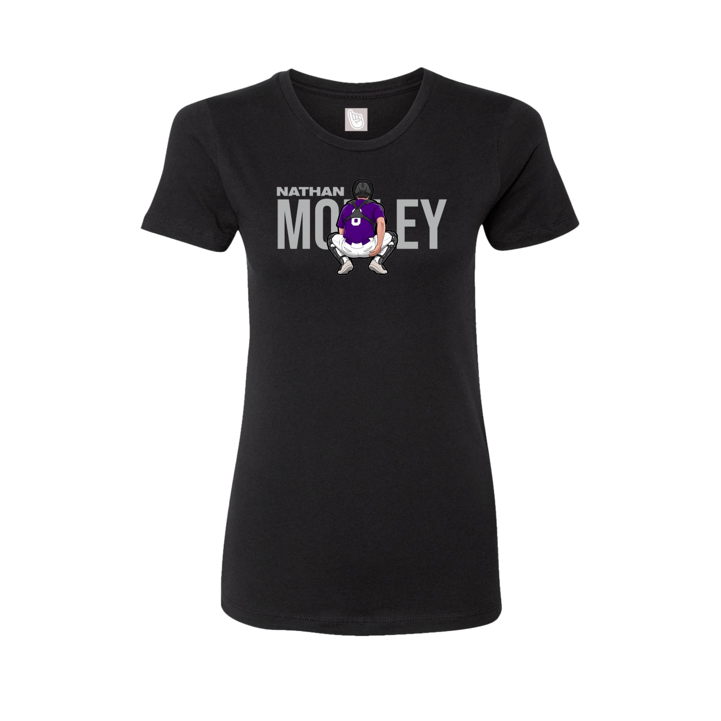 Fitted Women's Tee — Player Name in Black
